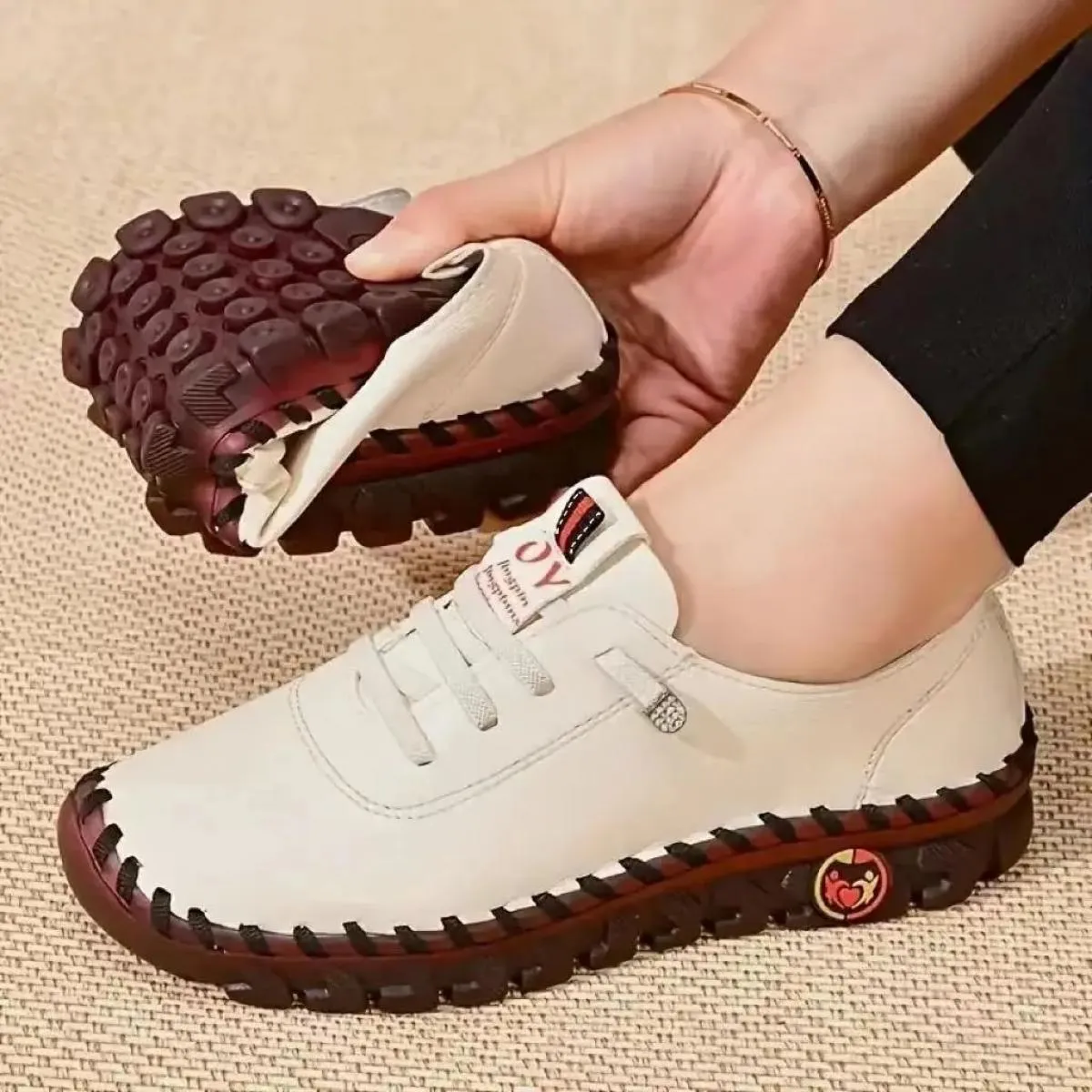 2022 New Spring Women's Casual Platform Shoes: Lace-Up Leather Slip-On Flats, Moccasins - Perfect Mom Shoes