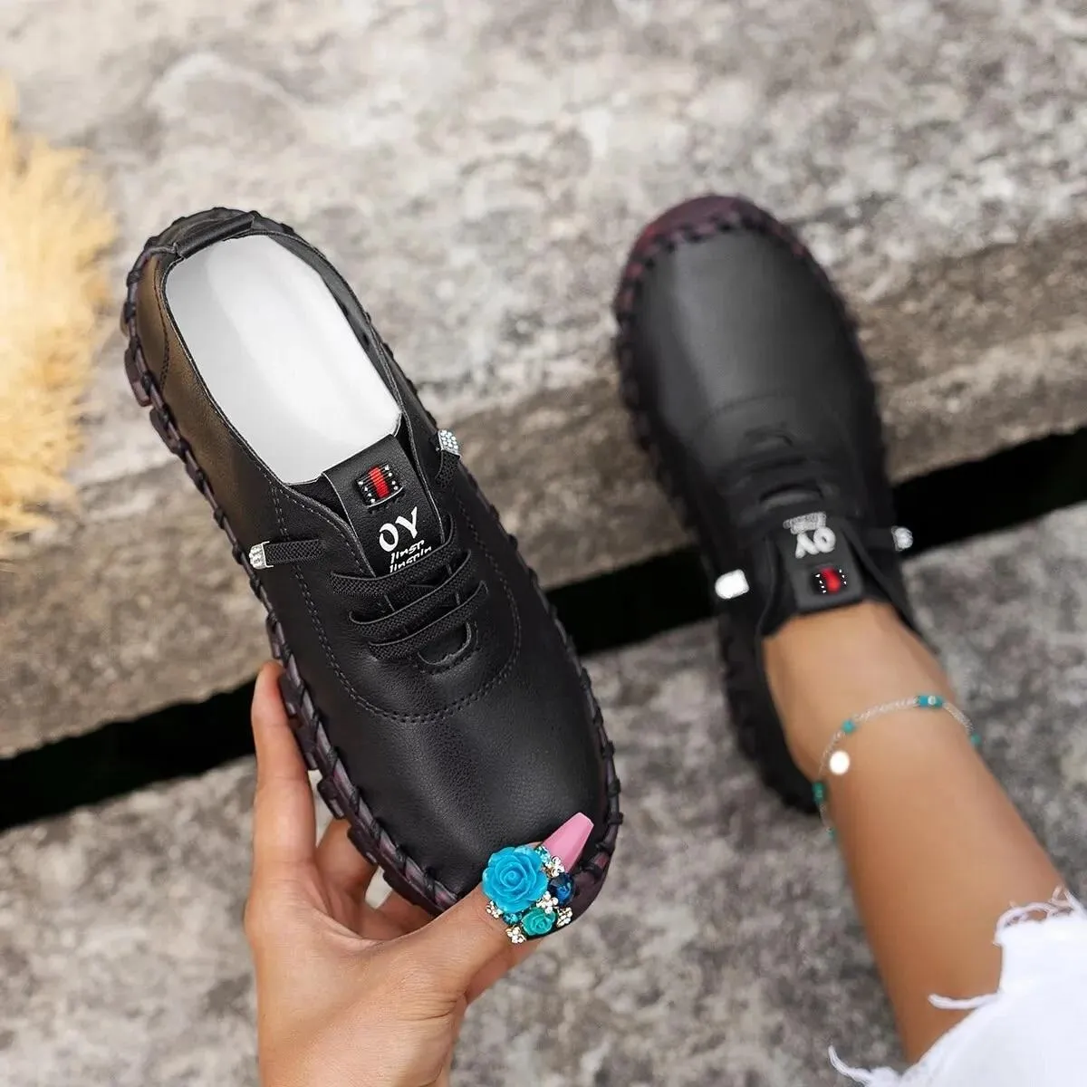 2022 New Spring Women's Casual Platform Shoes: Lace-Up Leather Slip-On Flats, Moccasins - Perfect Mom Shoes
