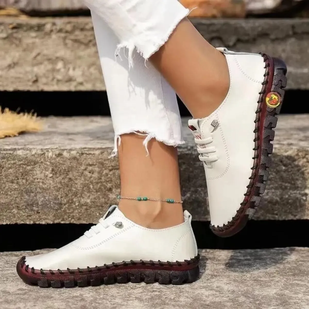 2022 New Spring Women's Casual Platform Shoes: Lace-Up Leather Slip-On Flats, Moccasins - Perfect Mom Shoes