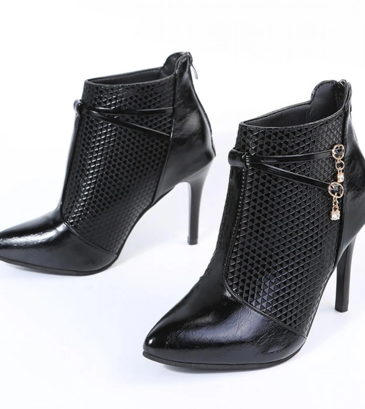 2022 Winter High Heel Pointed Toe Boots Fashion Female Stiletto Rhinestone Party Boots Women Botas De Muj