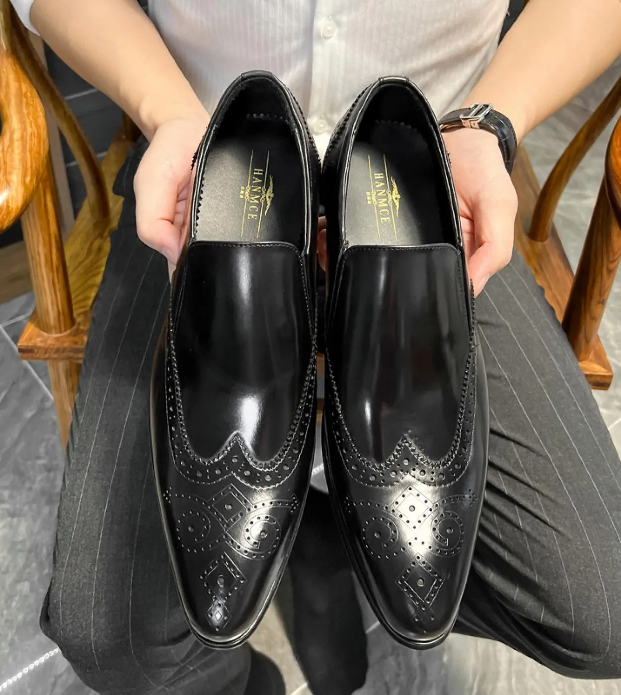 2023 Men's Luxury Genuine Leather Work Loafers - Brand New High-Quality Slip-On Designer Oxfords for Formal Weddings