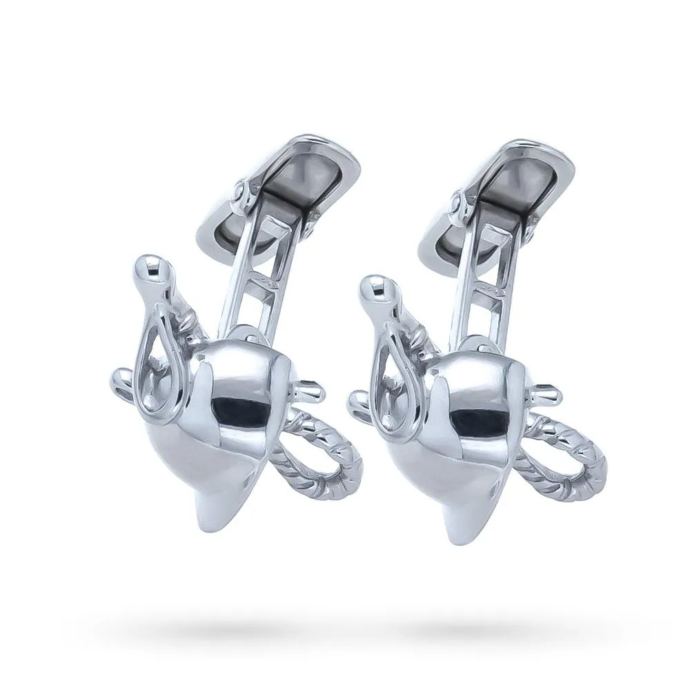 925 Silver Shirt Cufflinks Horse Riding Cap Staffs