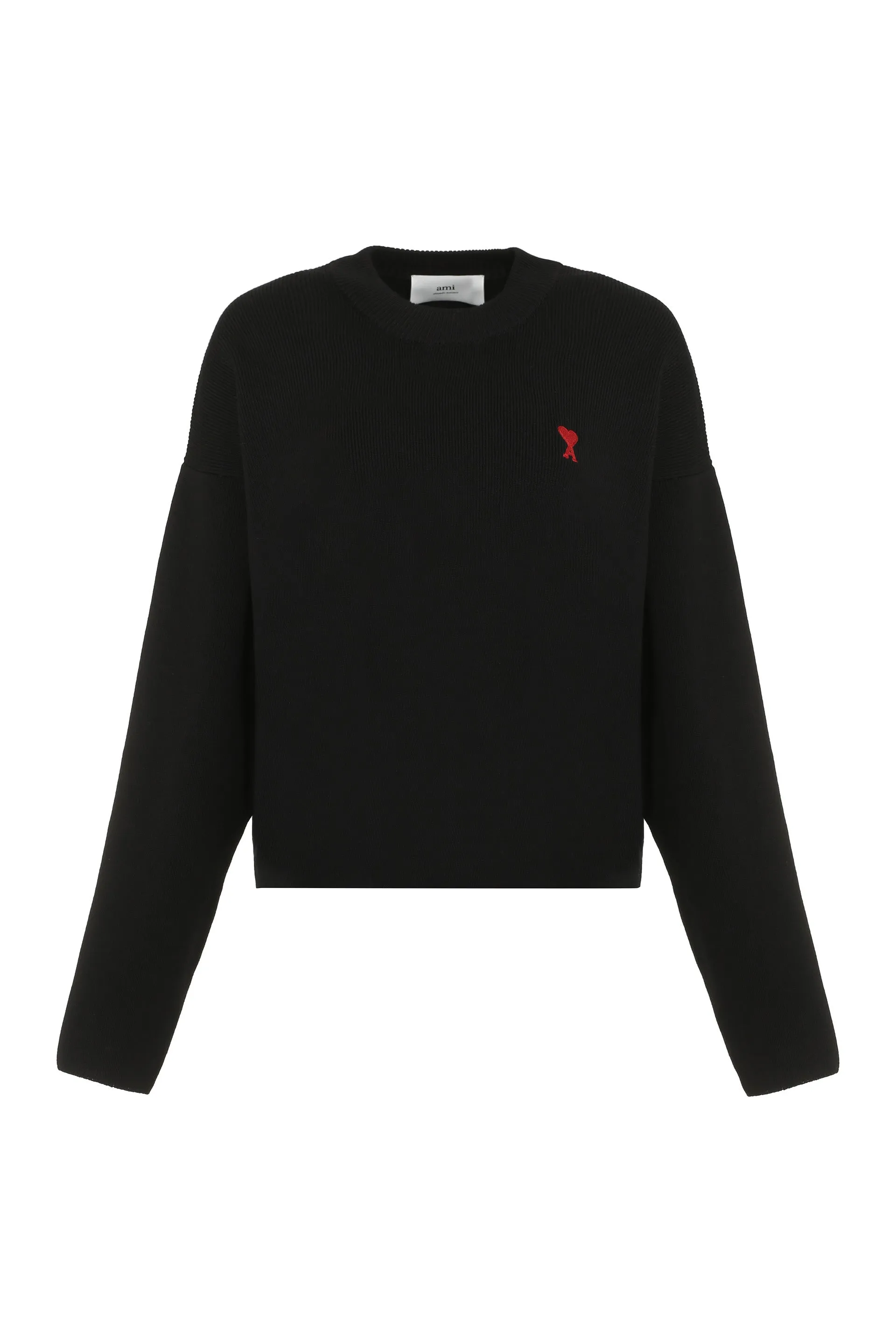 AMI PARIS Cotton Blend Crewneck Sweater