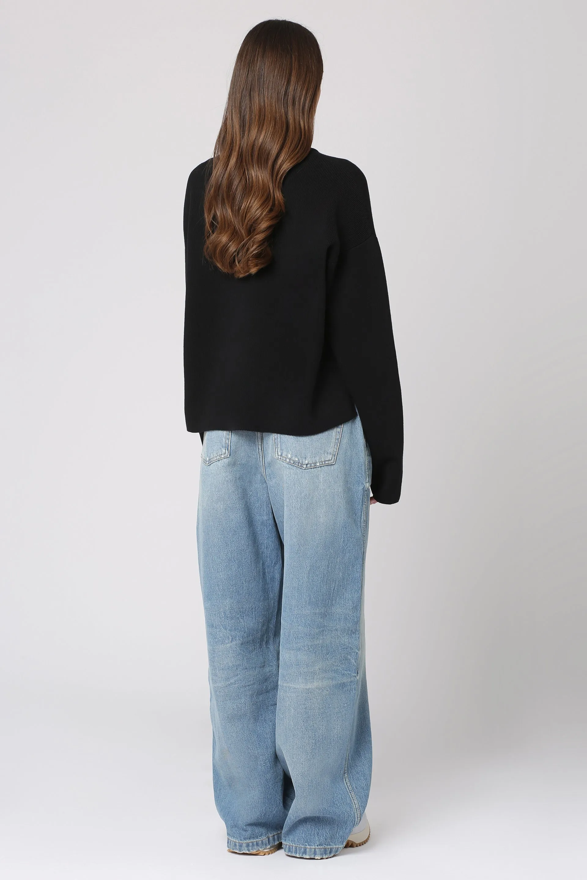 AMI PARIS Cotton Blend Crewneck Sweater