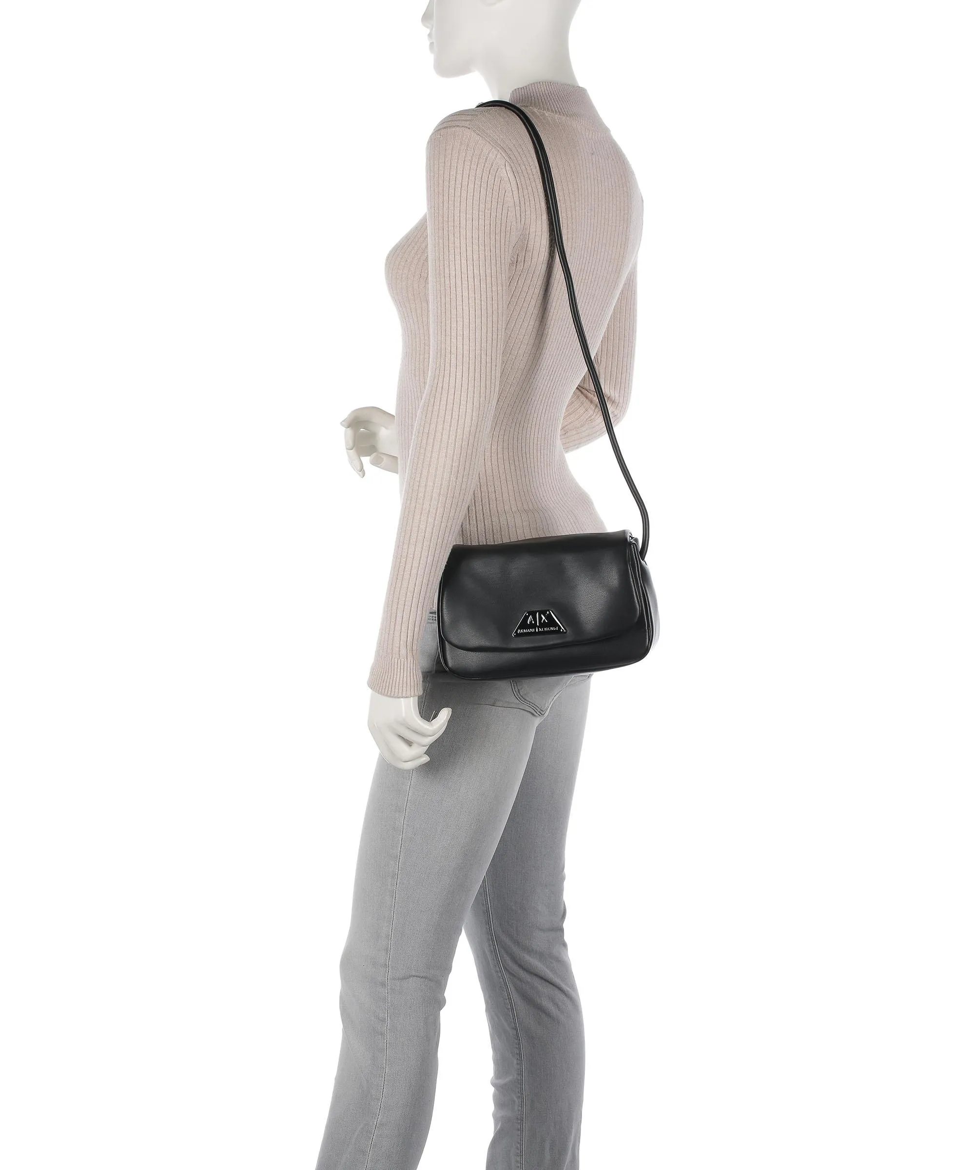 Armani Exchange Alpha Black Synthetic Leather Crossbody Bag
