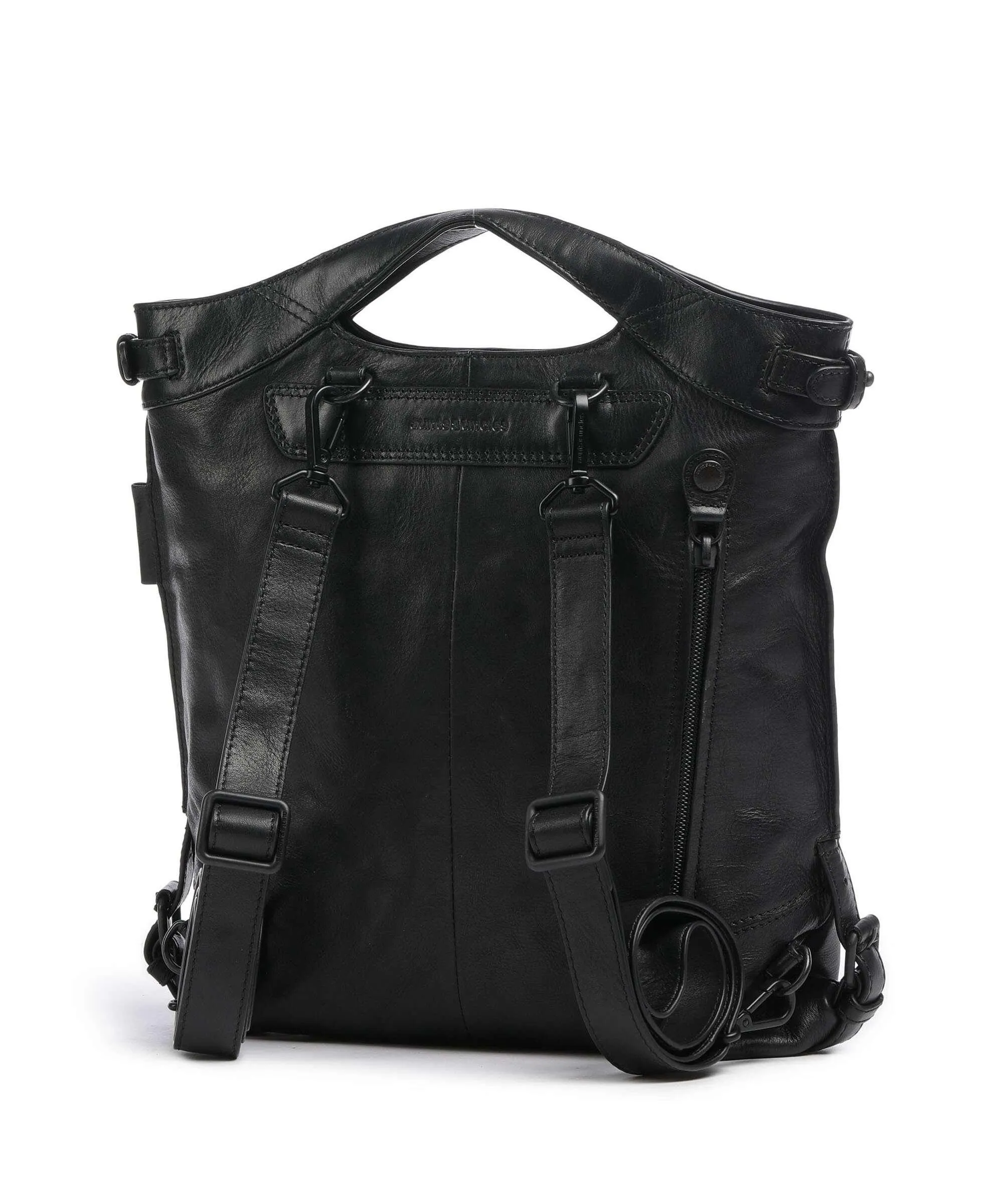 Aunts & Uncles Grandma's Luxury Club Mrs. Peach Crumble Black Cowhide Leather Backpack