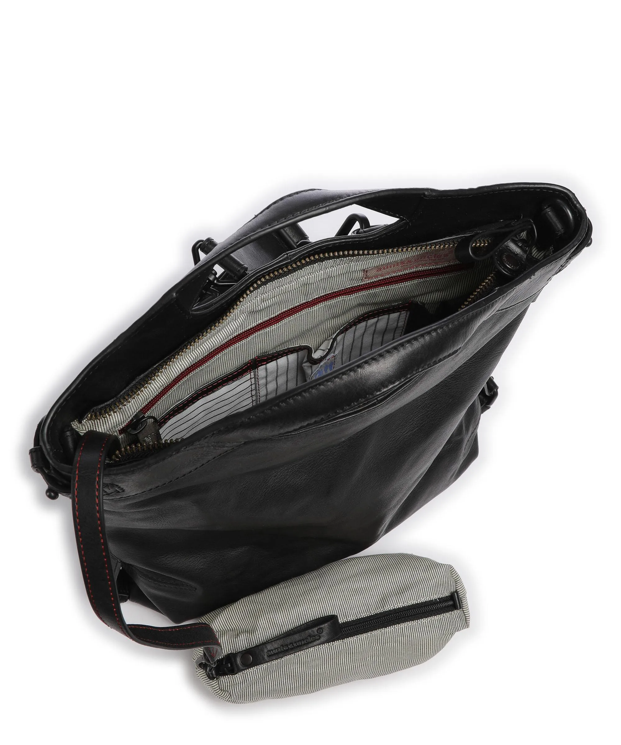 Aunts & Uncles Grandma's Luxury Club Mrs. Peach Crumble Black Cowhide Leather Backpack