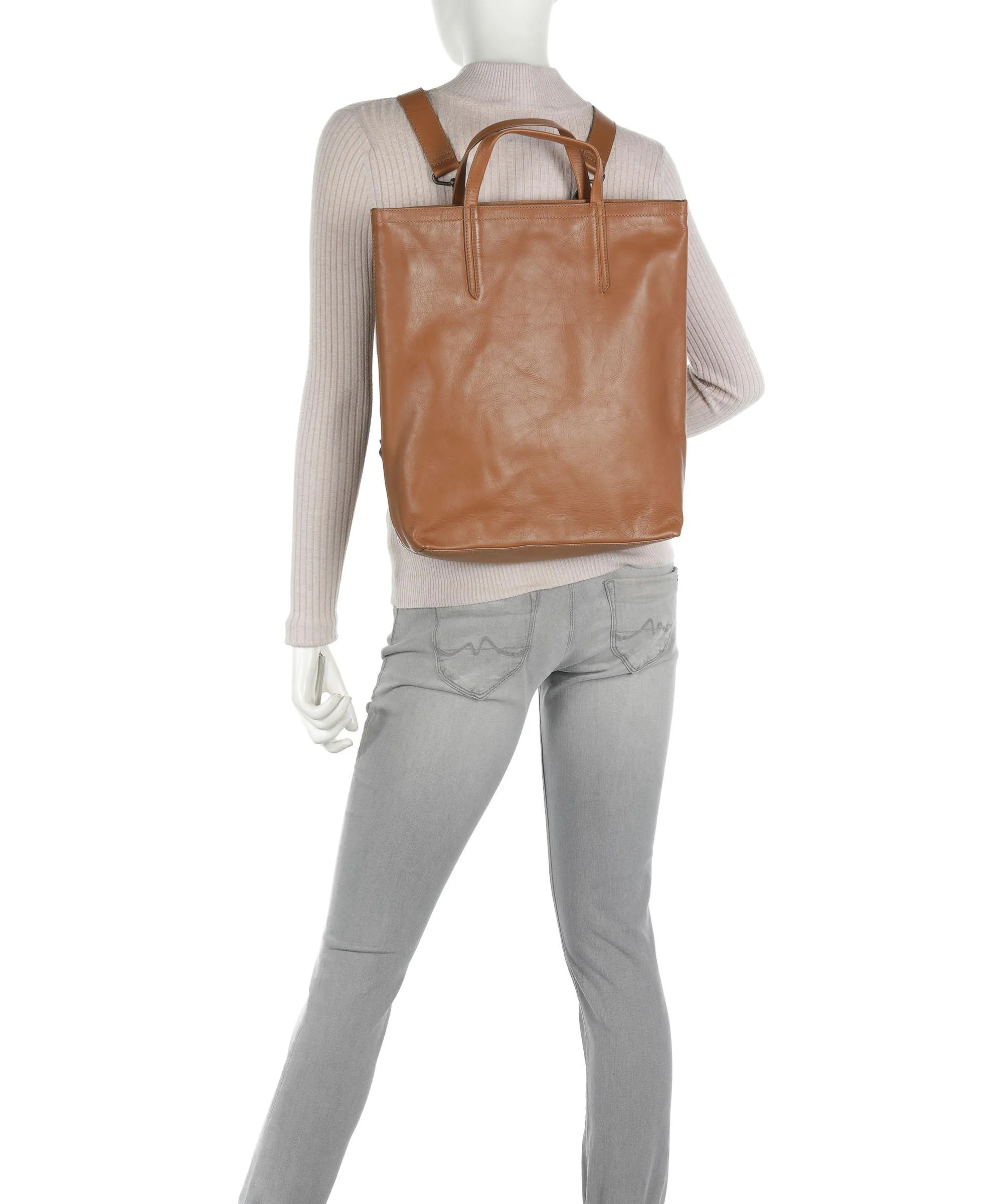 Aunts & Uncles Jamie's Orchard Loquat Backpack 14 Soft Cognac Cowhide Leather