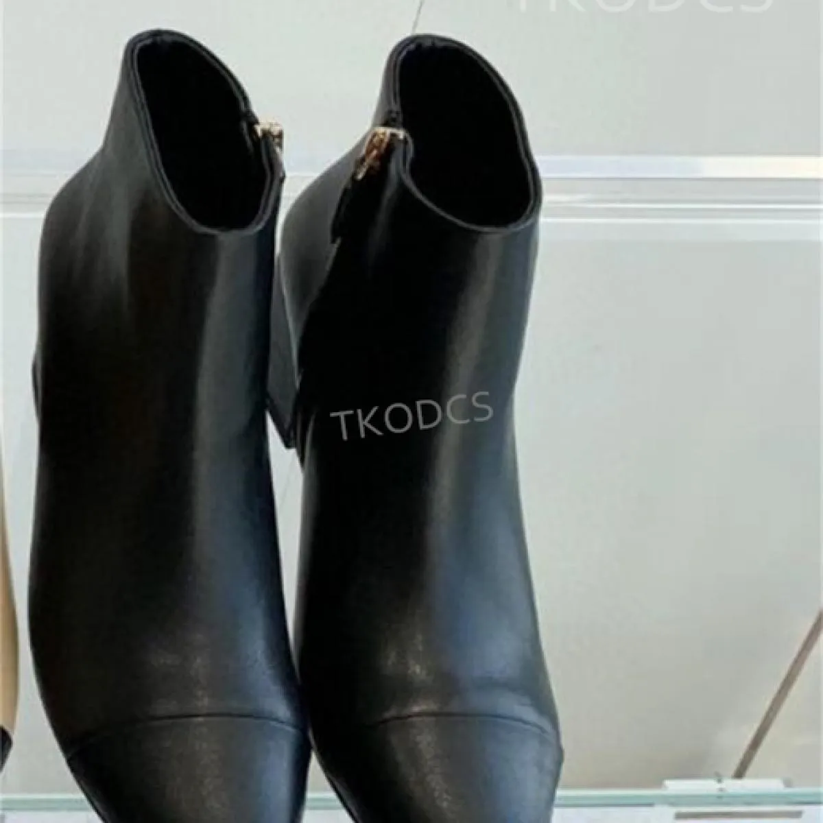 Autumn Winter New Genuine Leather Boots with Chunky Heels Patchwork Boots with Zipper Brand Designer