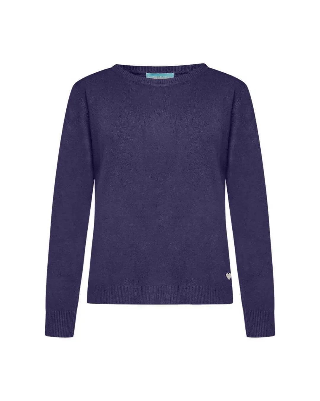 Basic Crewneck Sweater with Long Sleeves BLUE