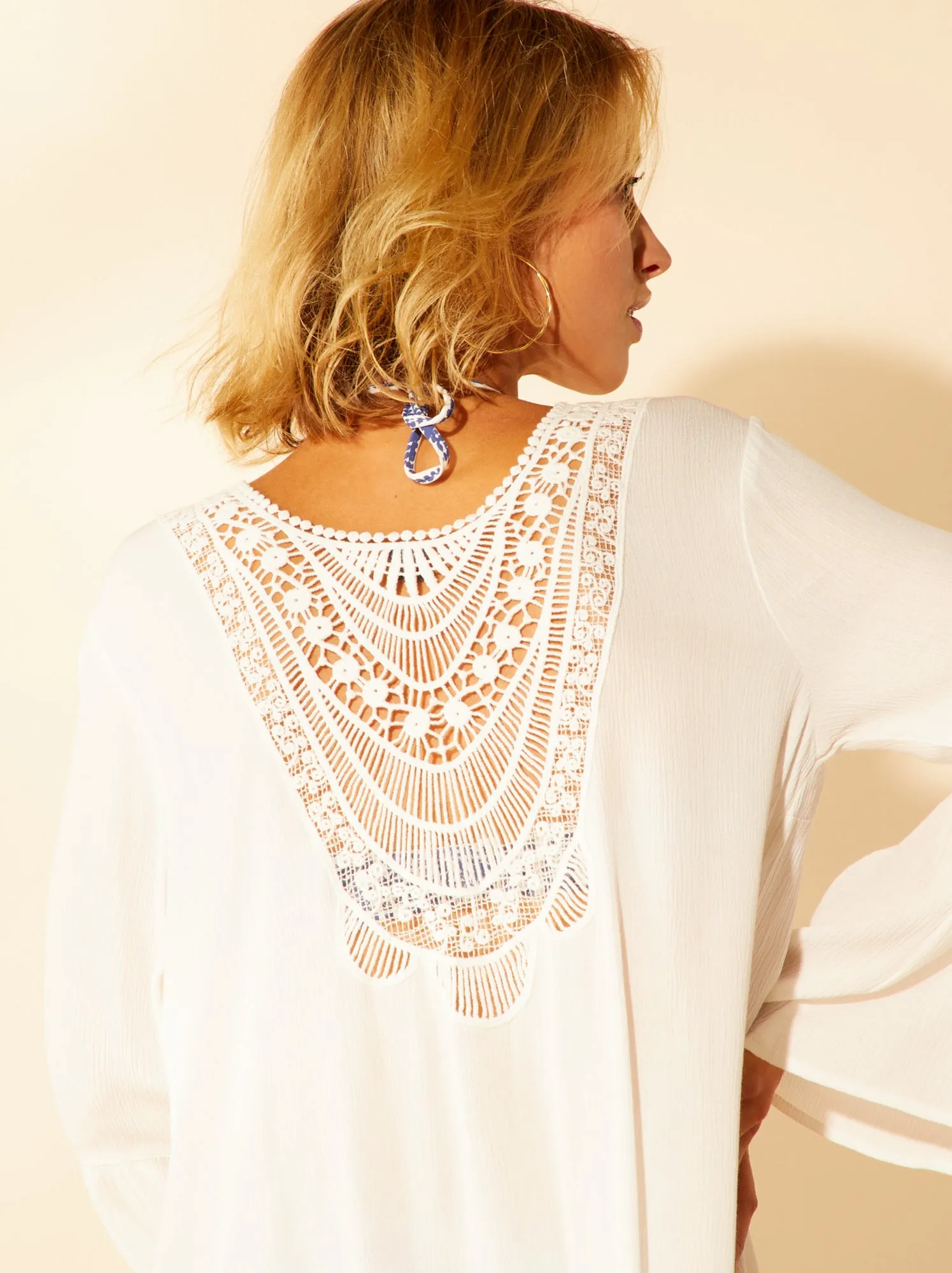 Beach Kimono Style Dress - White