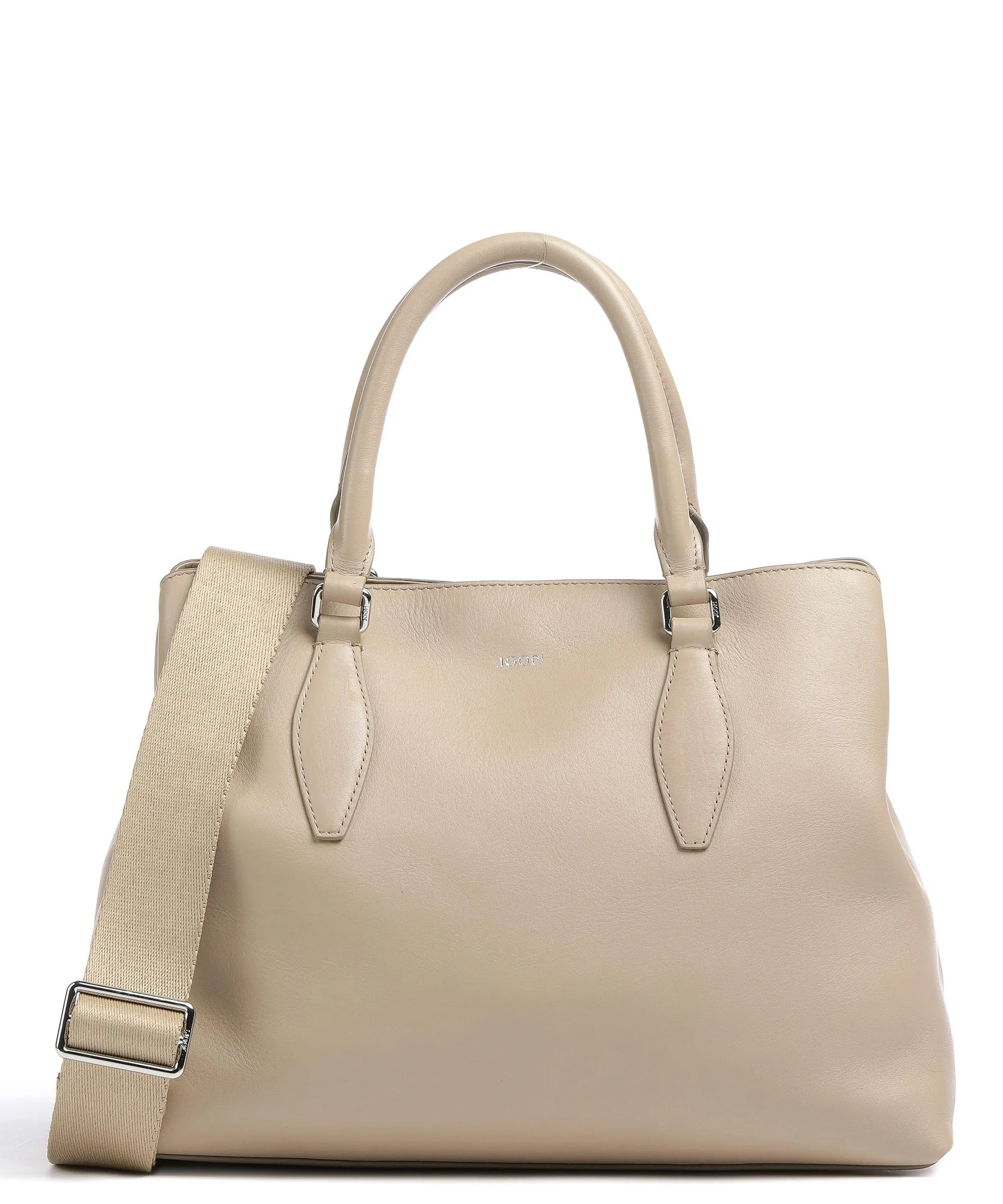 Beige Grain Leather Handbag by JOOP! Sophisticated 1.0 Emery