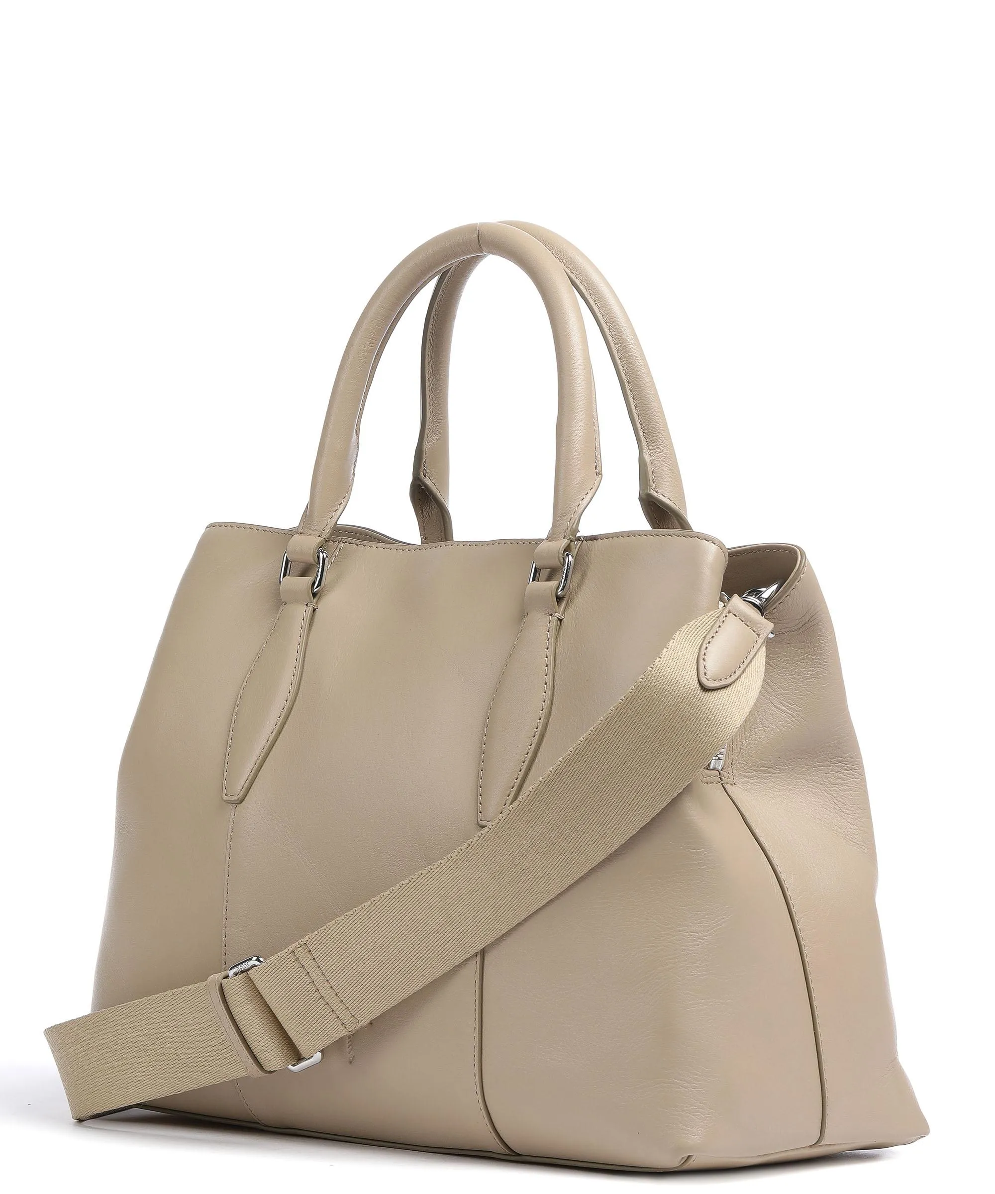Beige Grain Leather Handbag by JOOP! Sophisticated 1.0 Emery