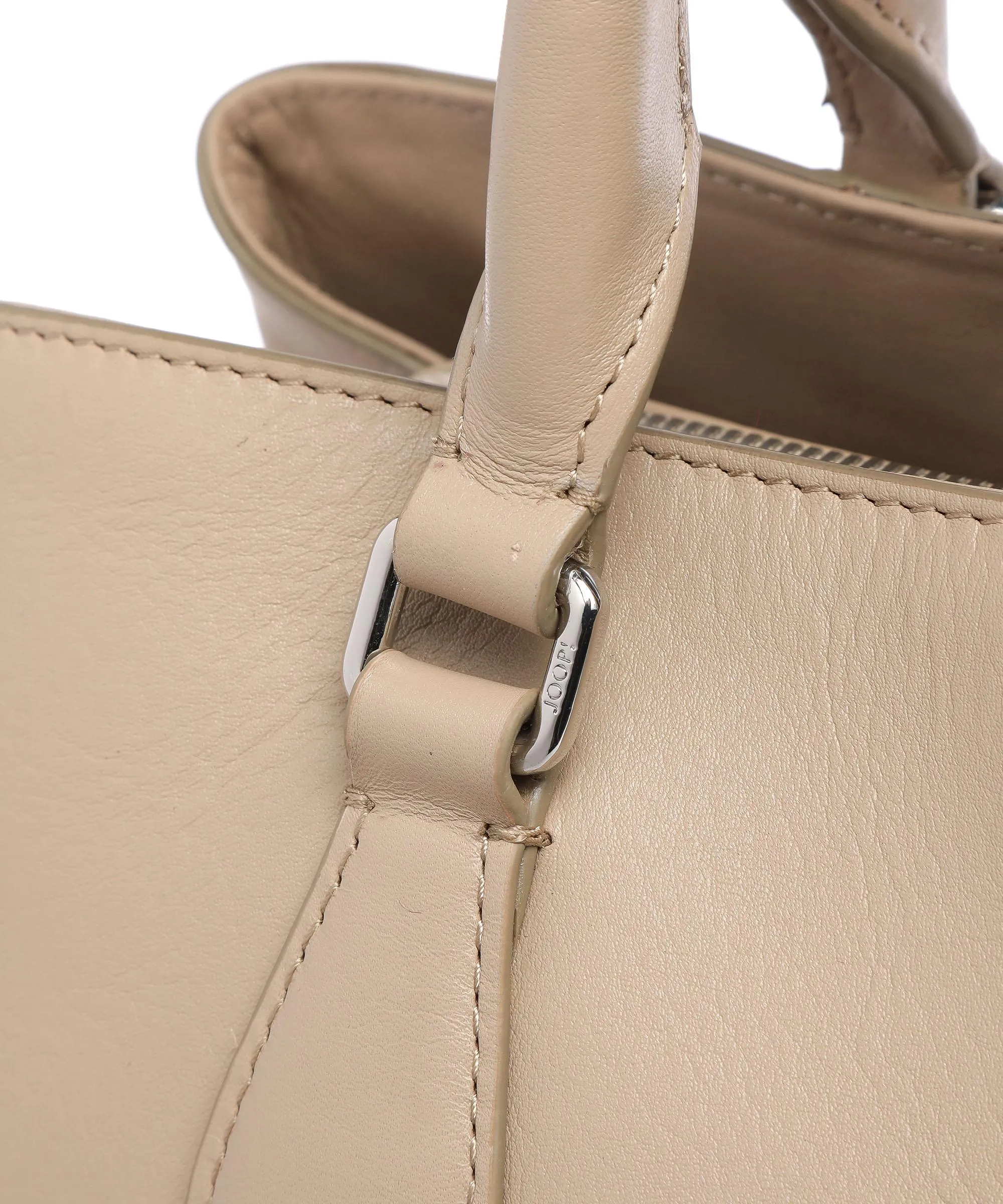 Beige Grain Leather Handbag by JOOP! Sophisticated 1.0 Emery