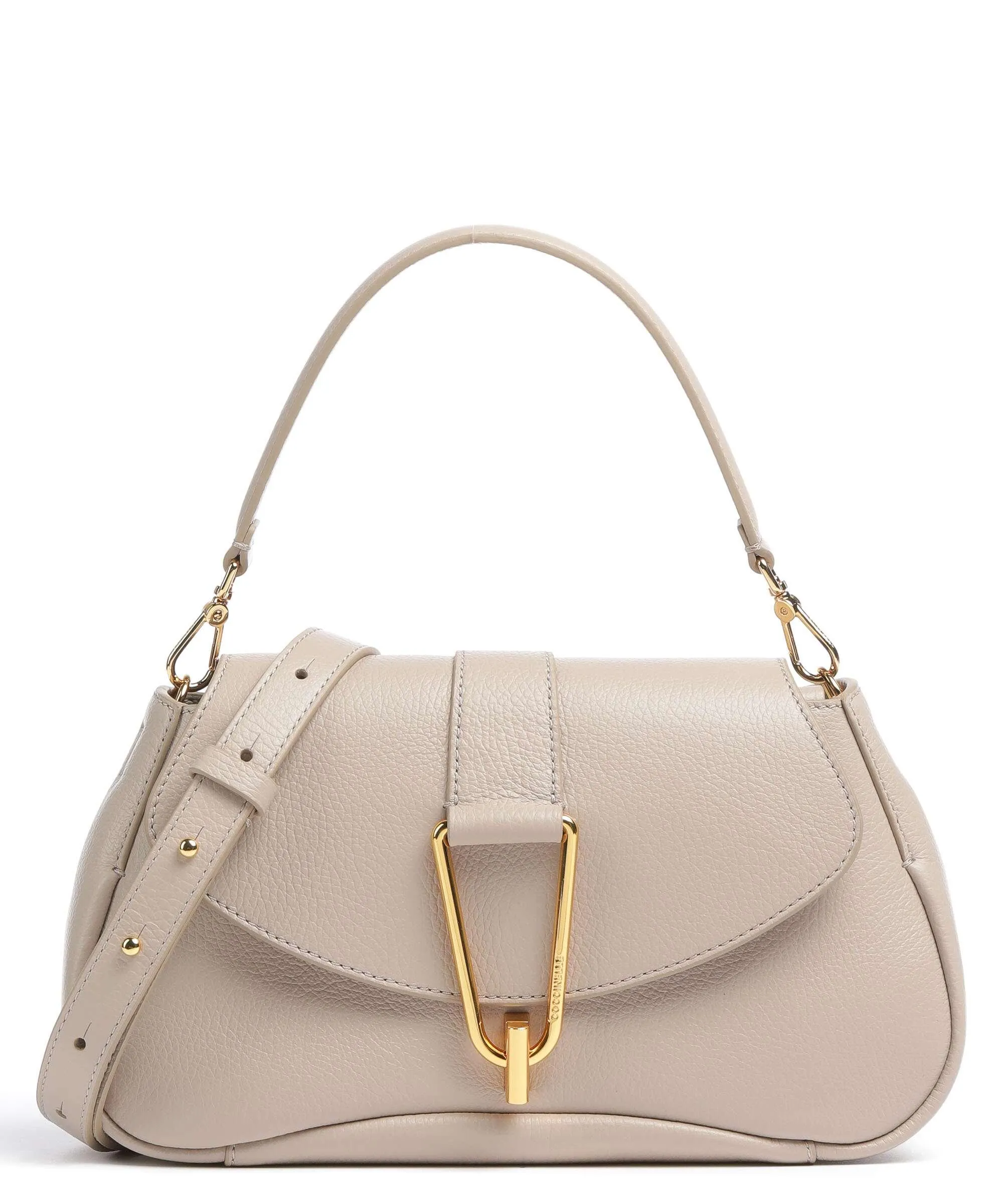 Beige Grained Calfskin Himma Ladybug Handbag