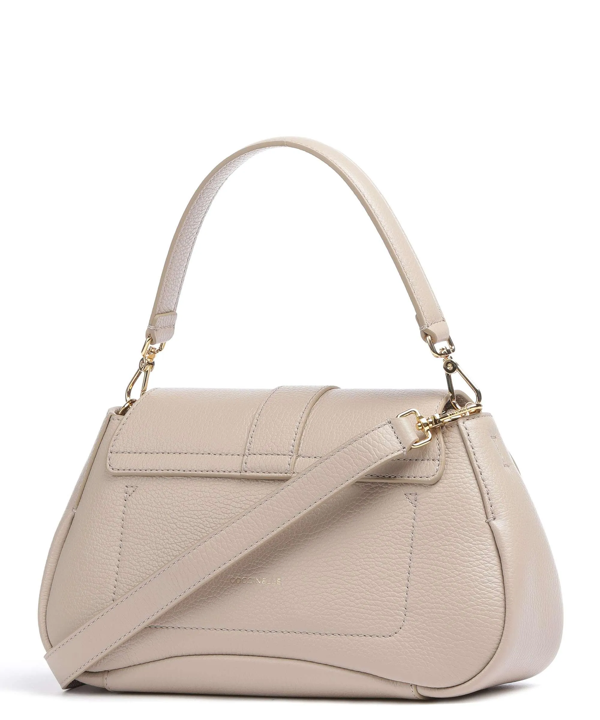 Beige Grained Calfskin Himma Ladybug Handbag