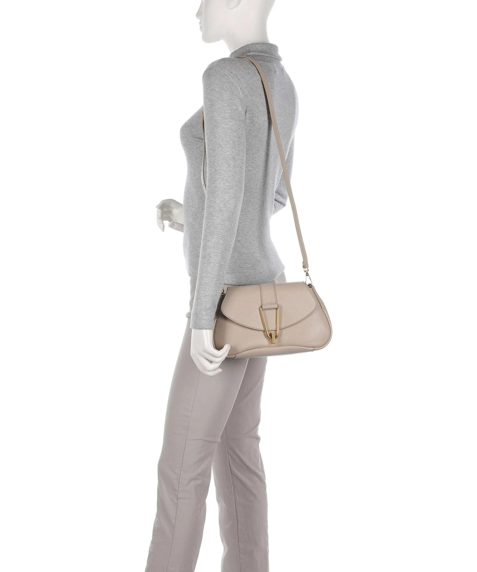 Beige Grained Calfskin Himma Ladybug Handbag