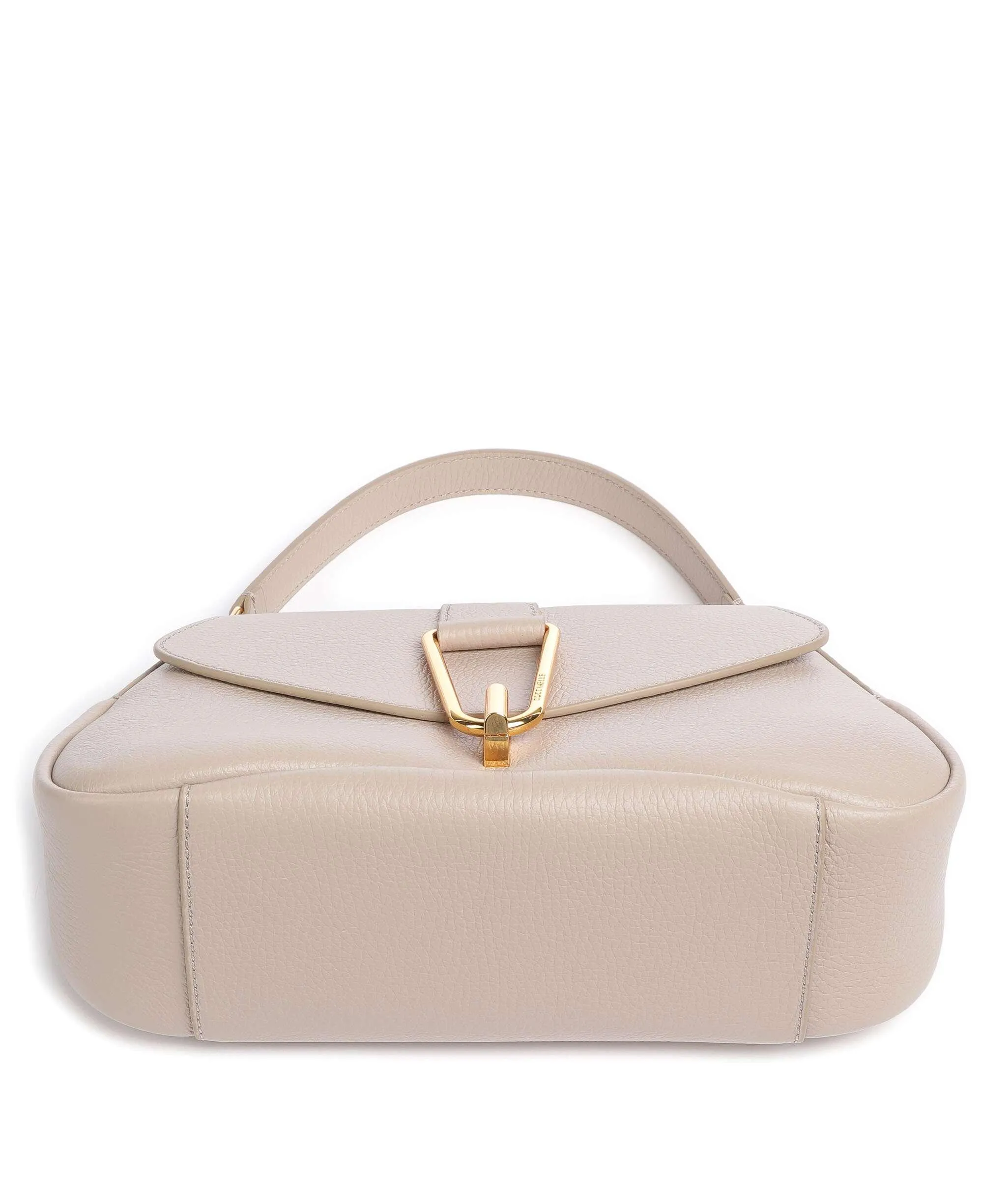 Beige Grained Calfskin Himma Ladybug Handbag