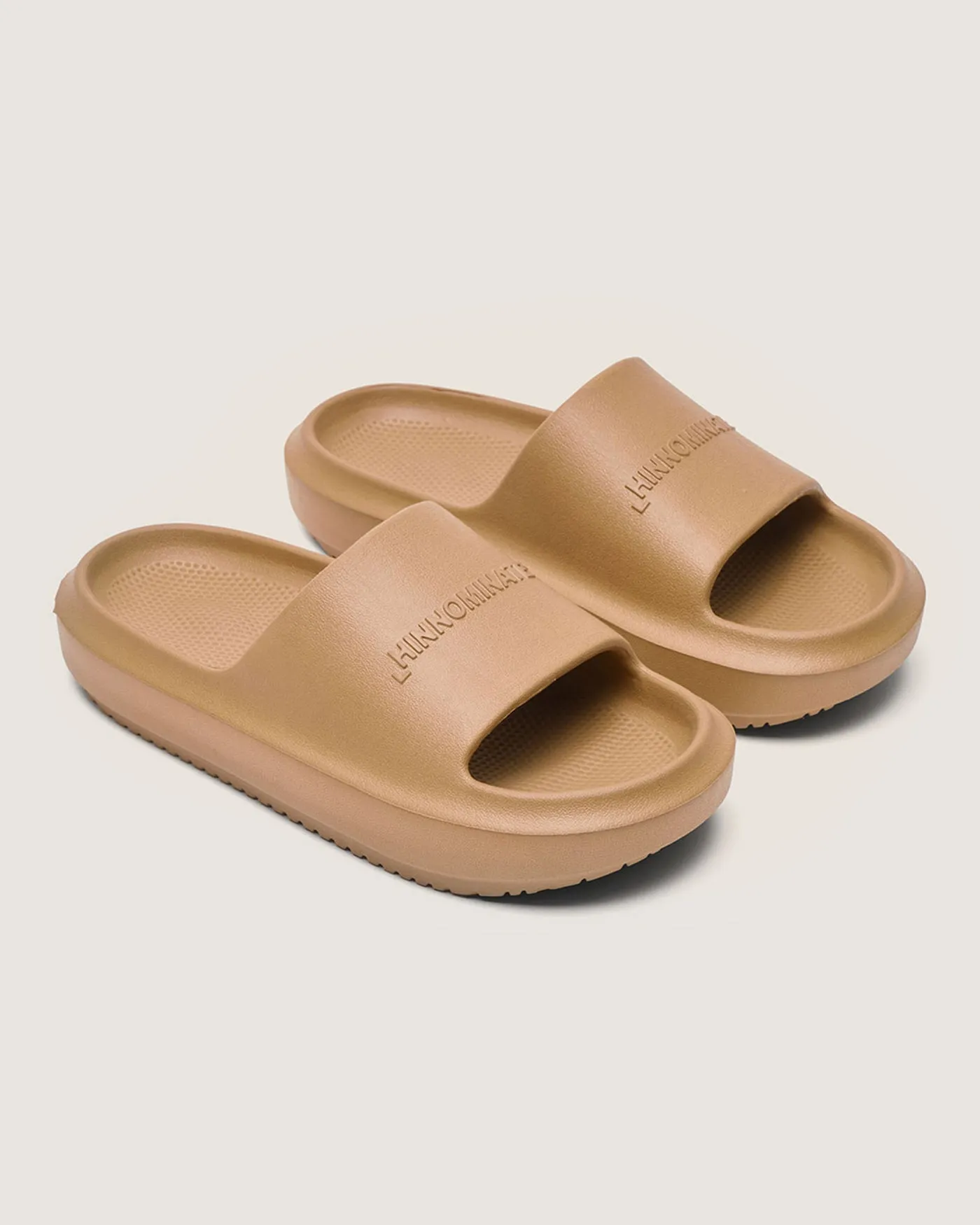 Beige Hazelnut Rubber Sandals.