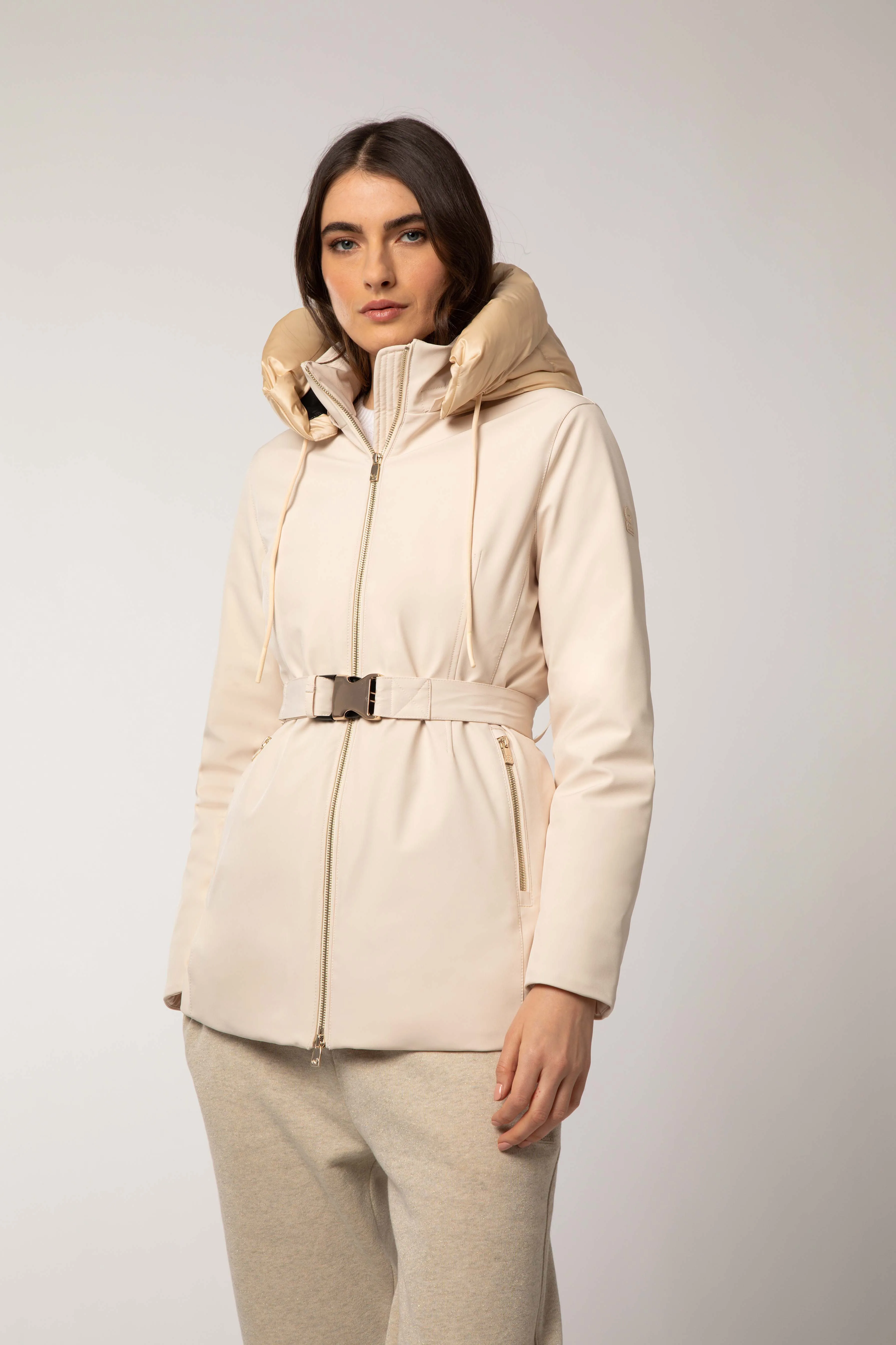 Beige jacket with belt - REESA 2.2