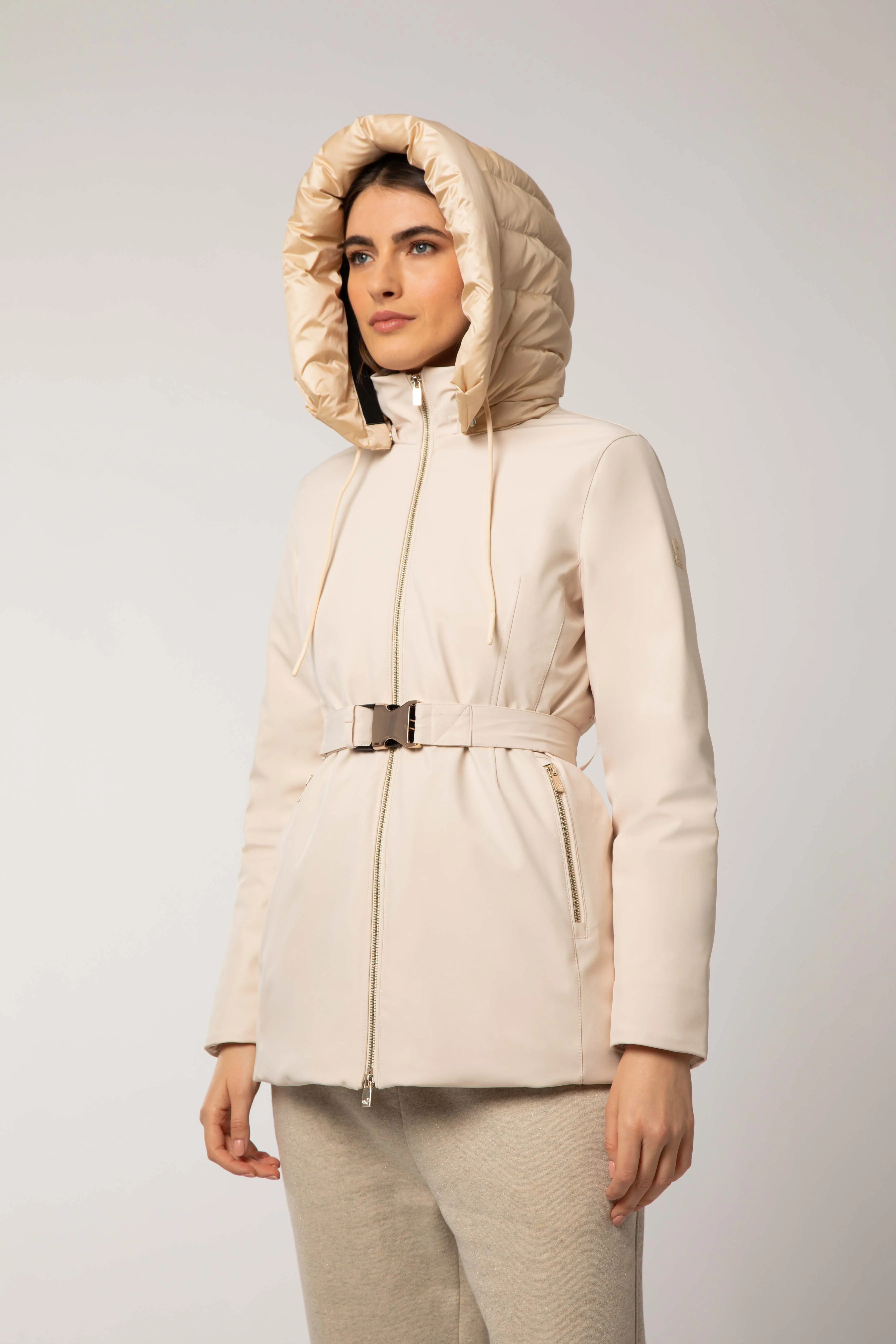 Beige jacket with belt - REESA 2.2