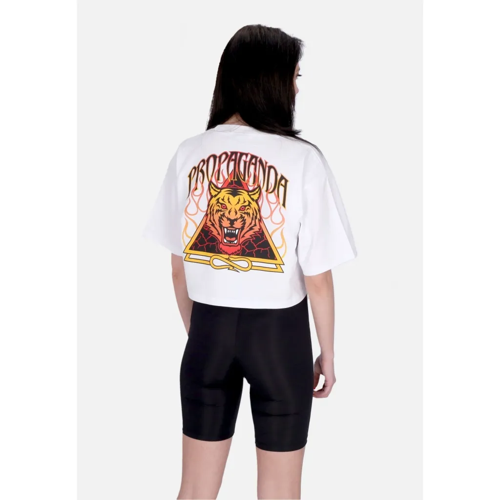 Bengala Crop Top Tee White