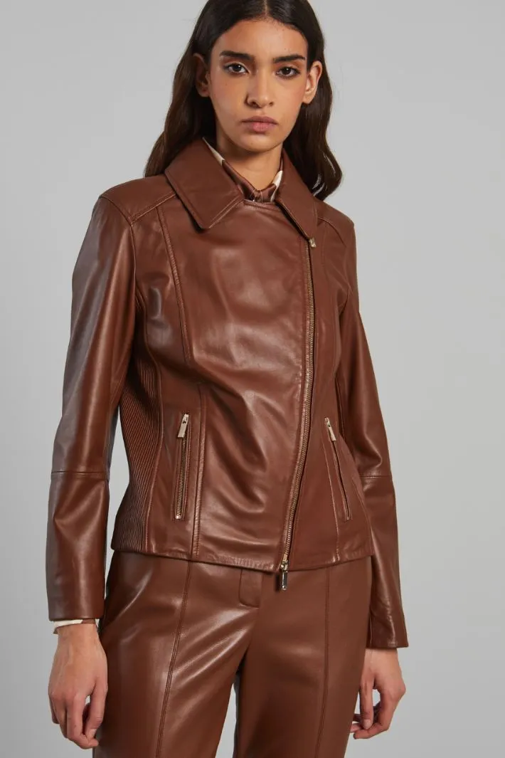 Biker in genuine leather