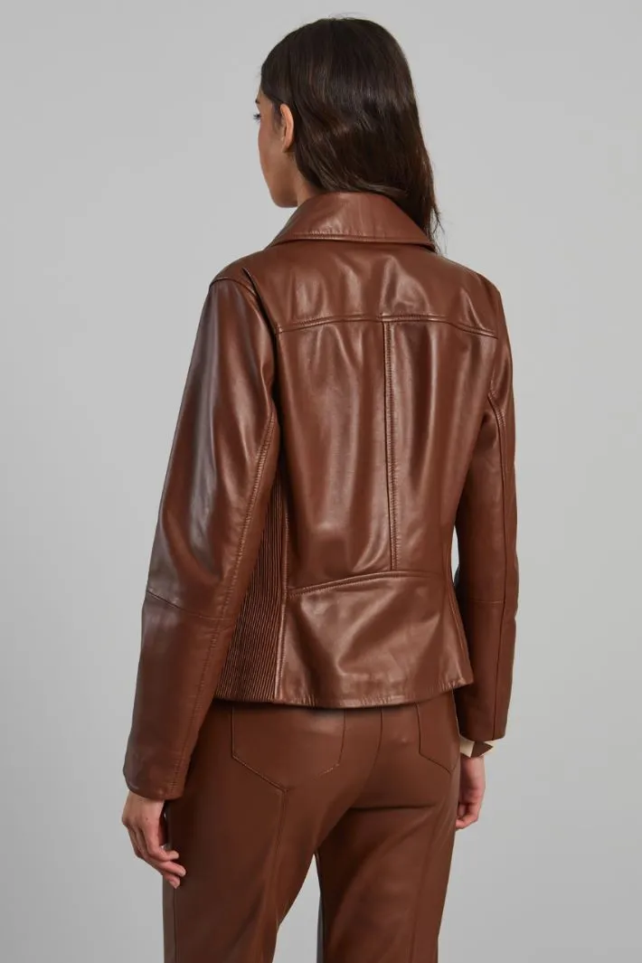 Biker in genuine leather