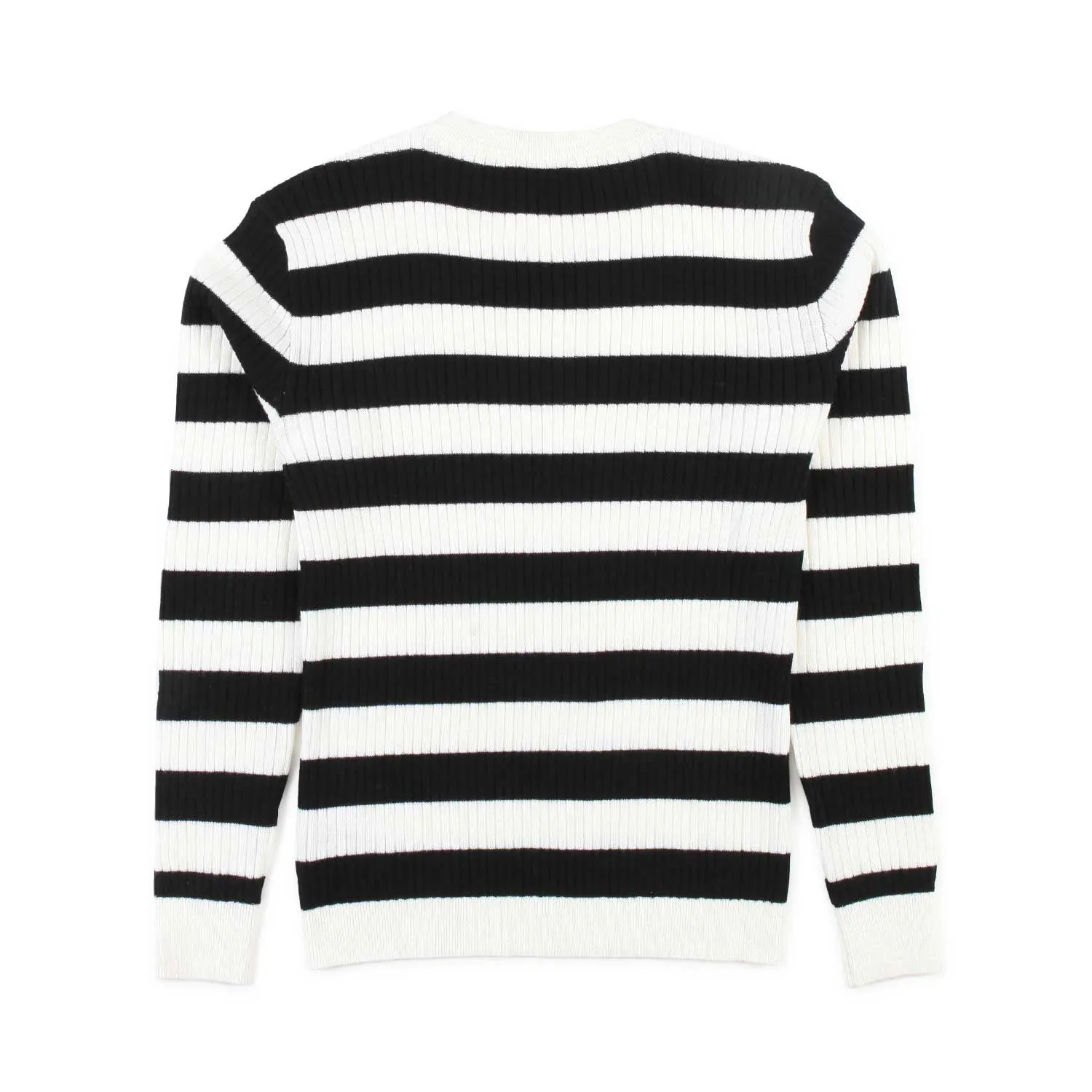 Black and White Striped Teen Girl Sweater