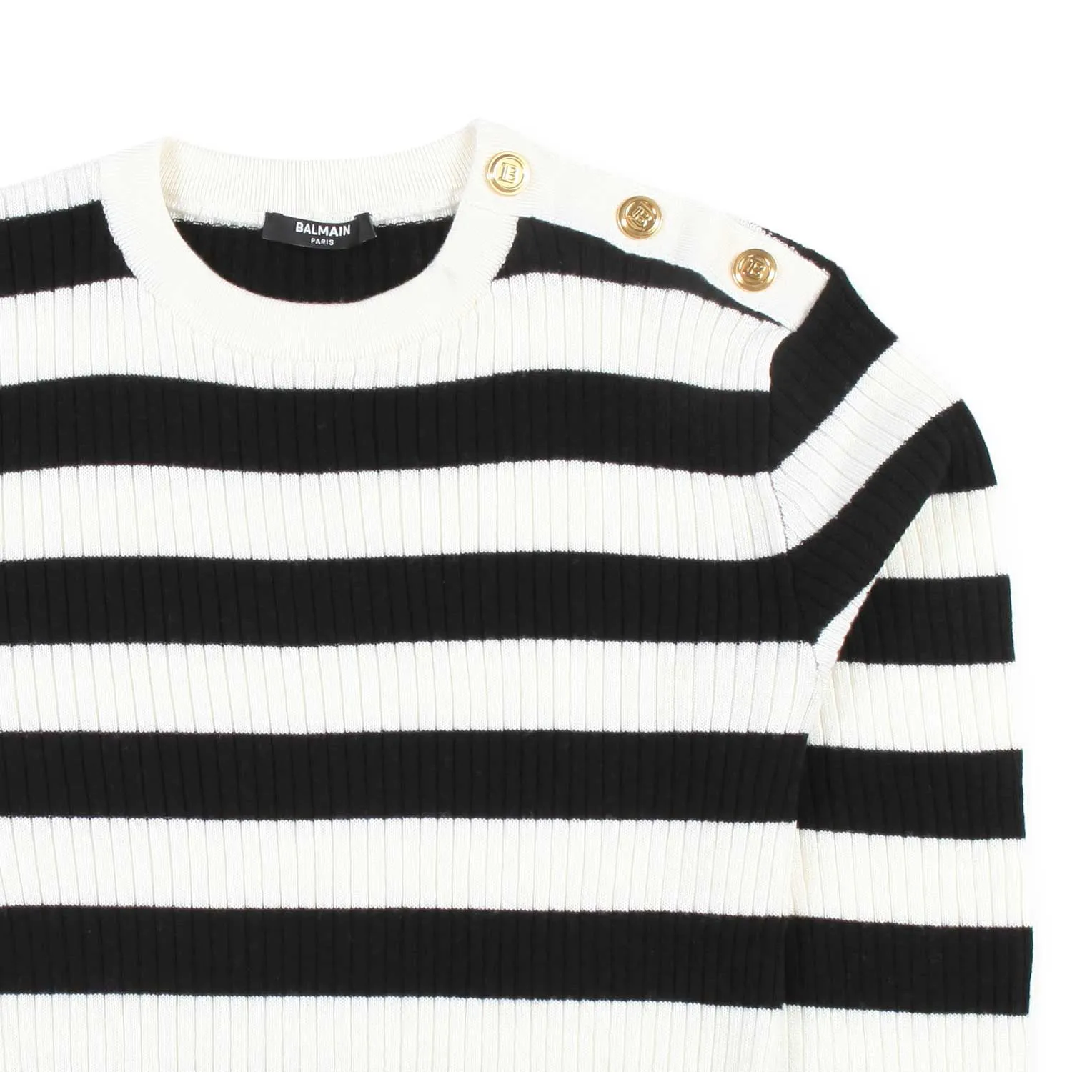 Black and White Striped Teen Girl Sweater