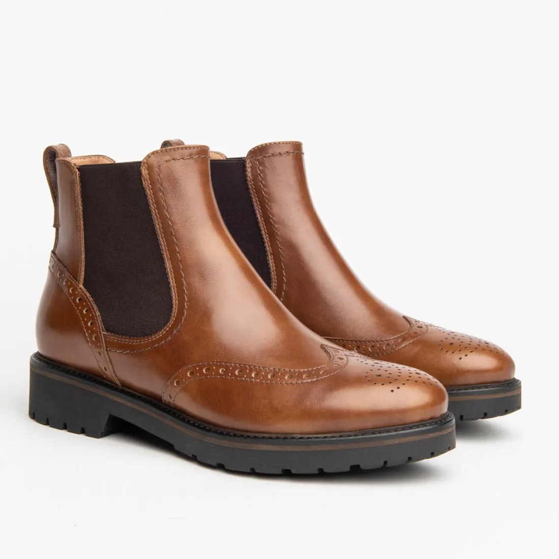 Black leather ankle boot woman NeroGiardini light brown color