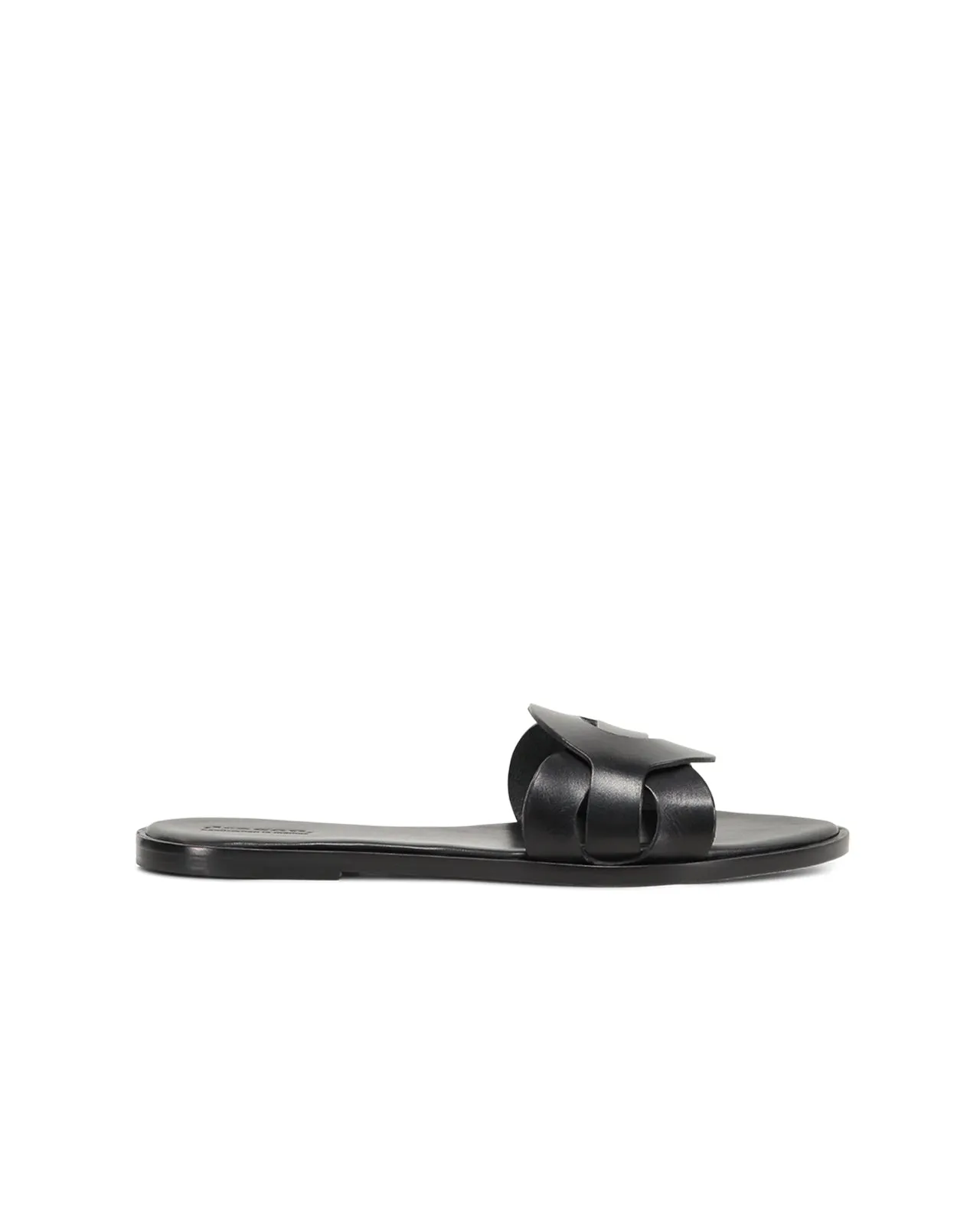 Black leather Sandalo Big Ring