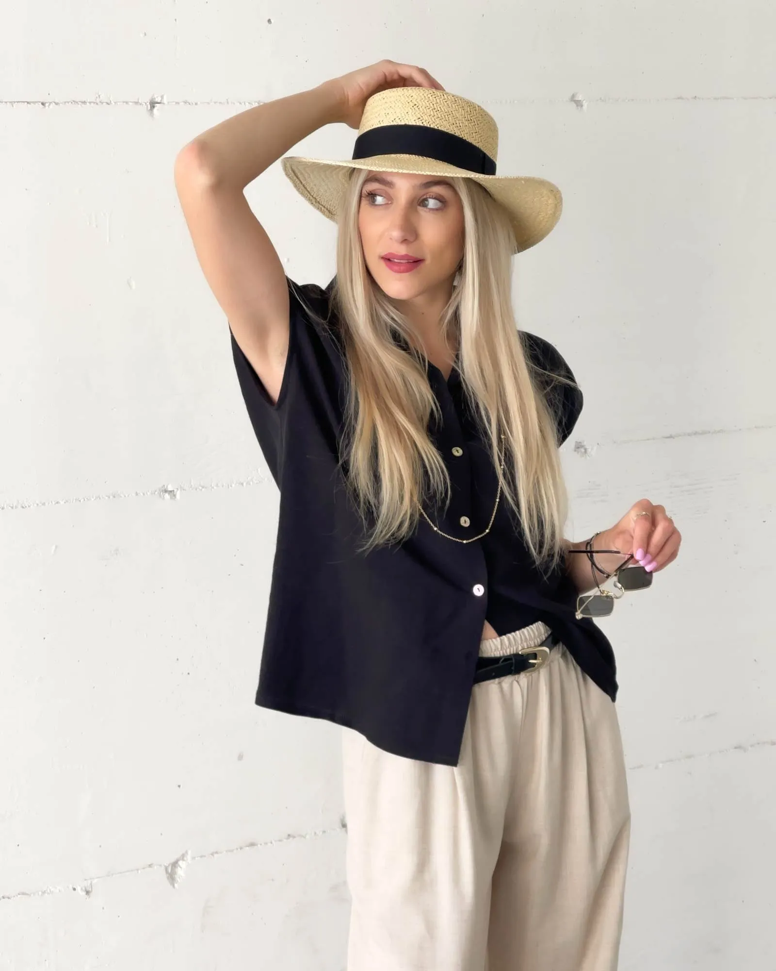 Black Linen Viscose Shirt