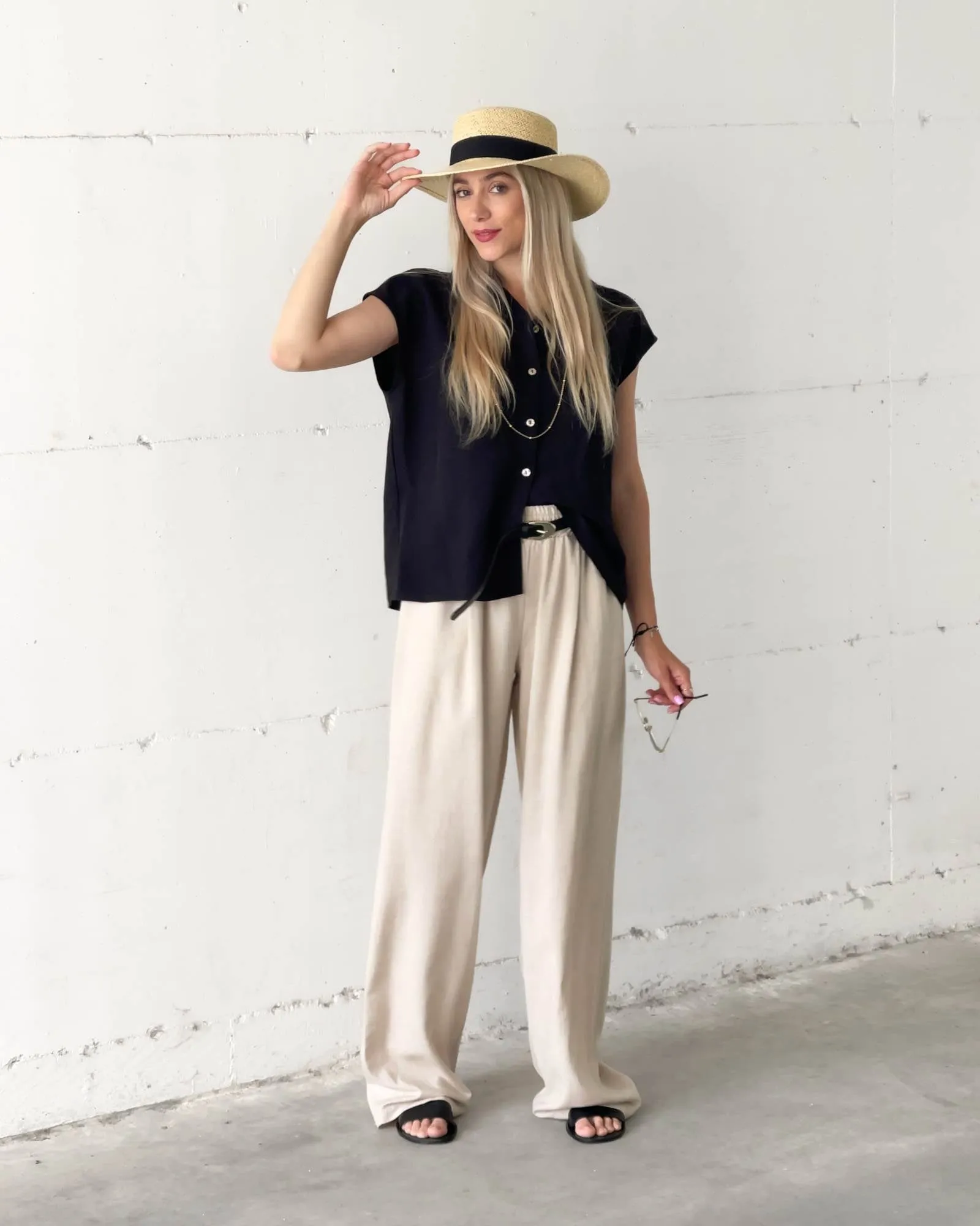 Black Linen Viscose Shirt