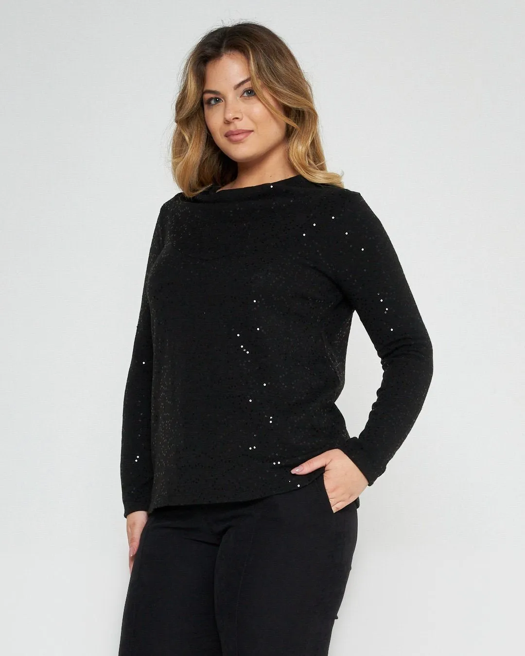 Black Sequin Sweater