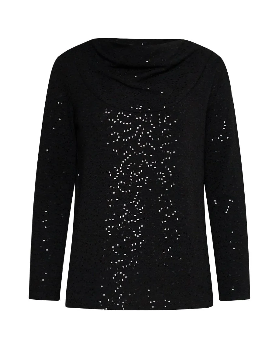 Black Sequin Sweater