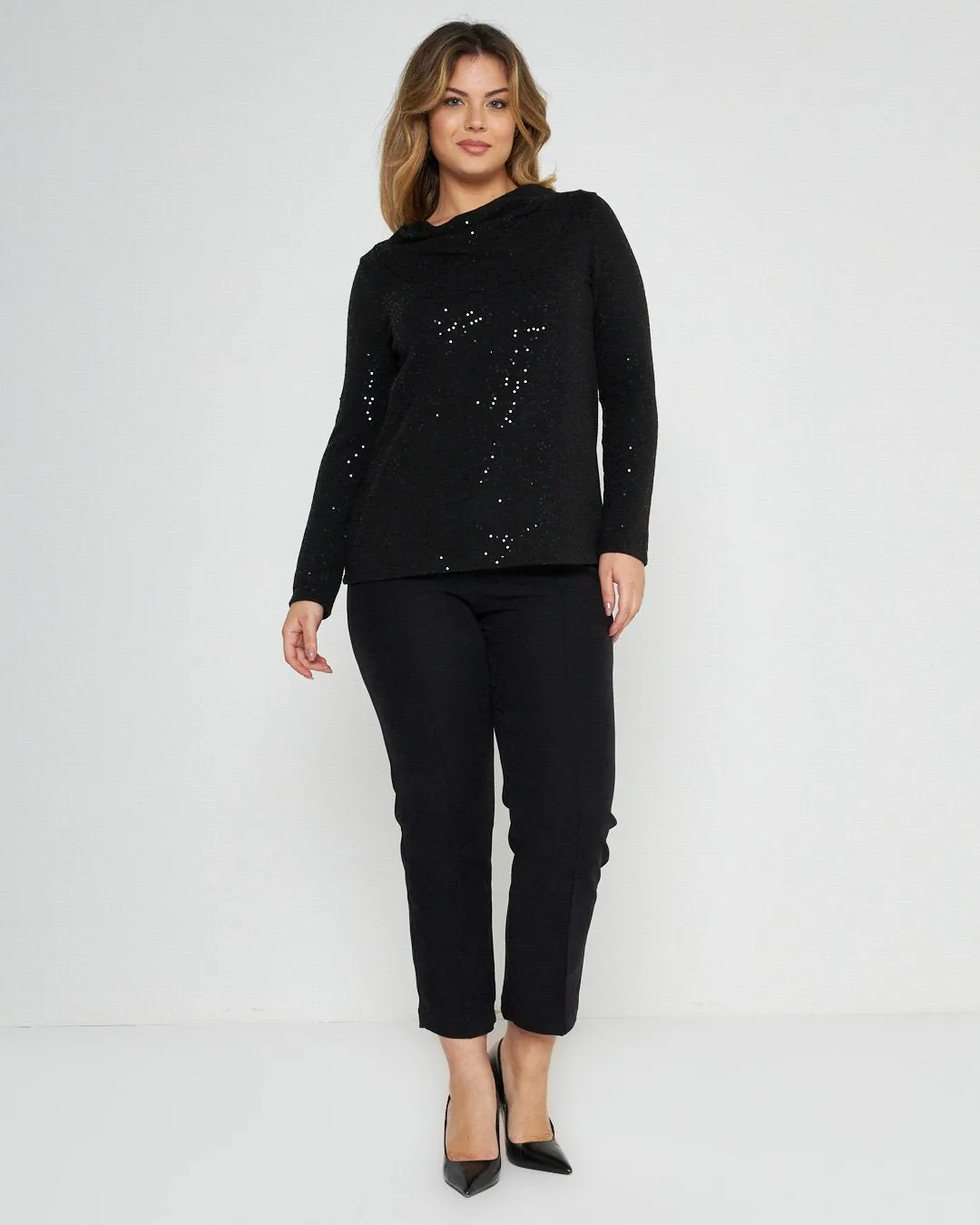 Black Sequin Sweater