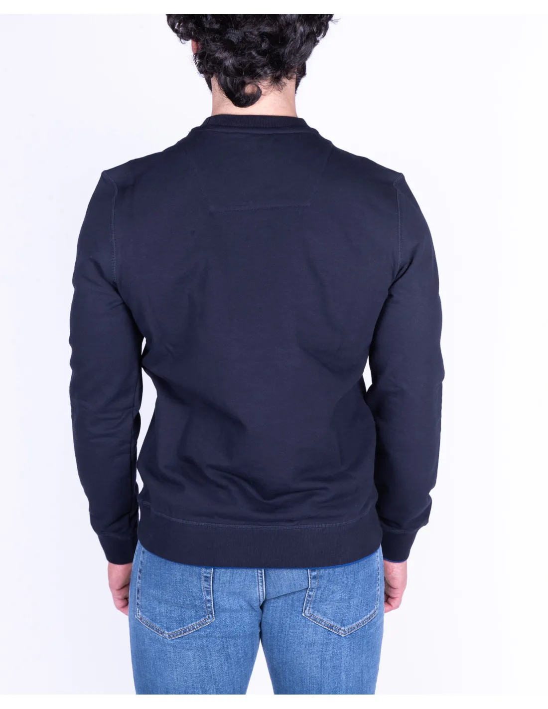 Blue crewneck sweatshirt for men Aeronautica Militare.