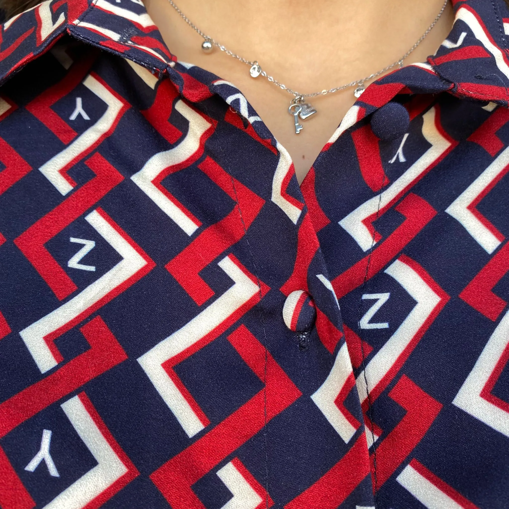 Blue Long Sleeve Women's Yes Zee Shirt with Print C008/CV00