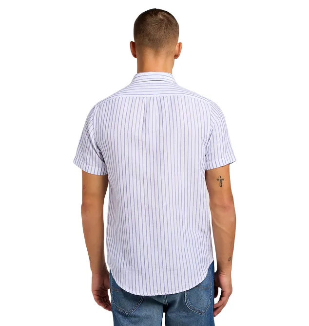 Blue Striped Men's Short Sleeve Lee Shirt 4112349347