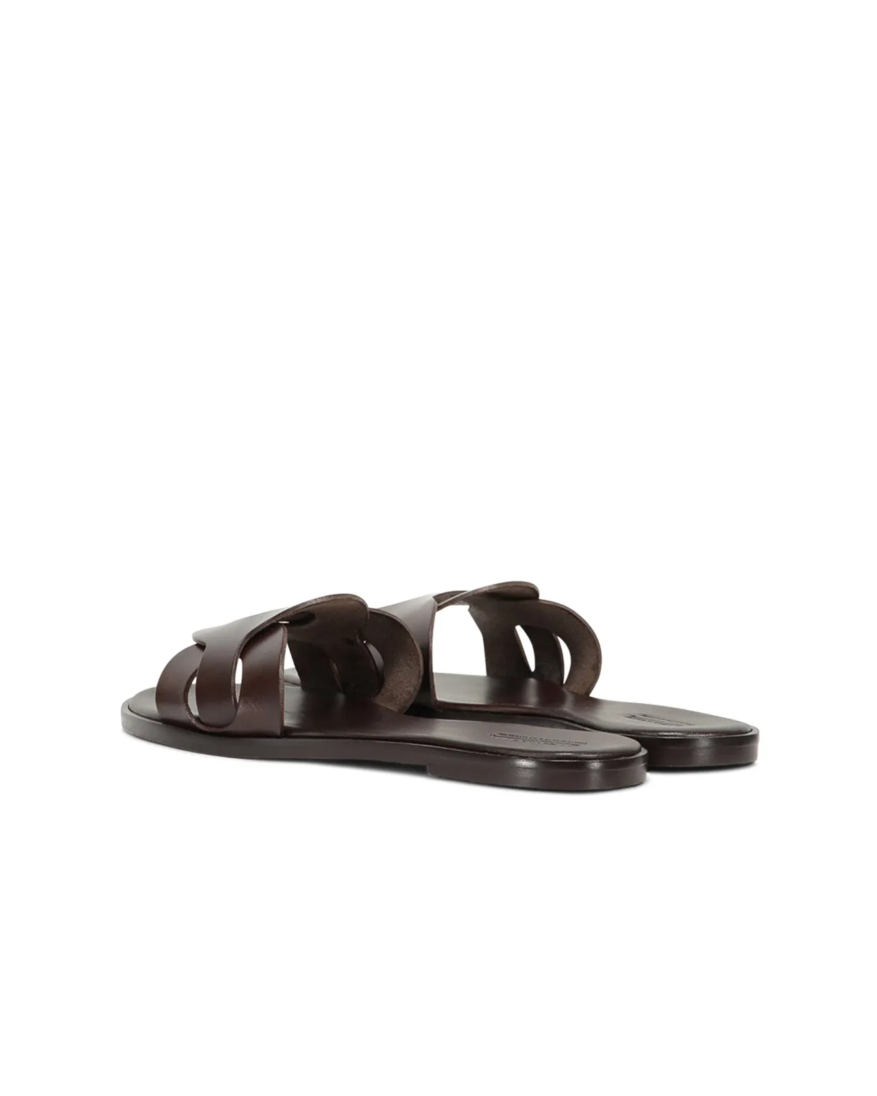 Brown leather Sandal with big ring