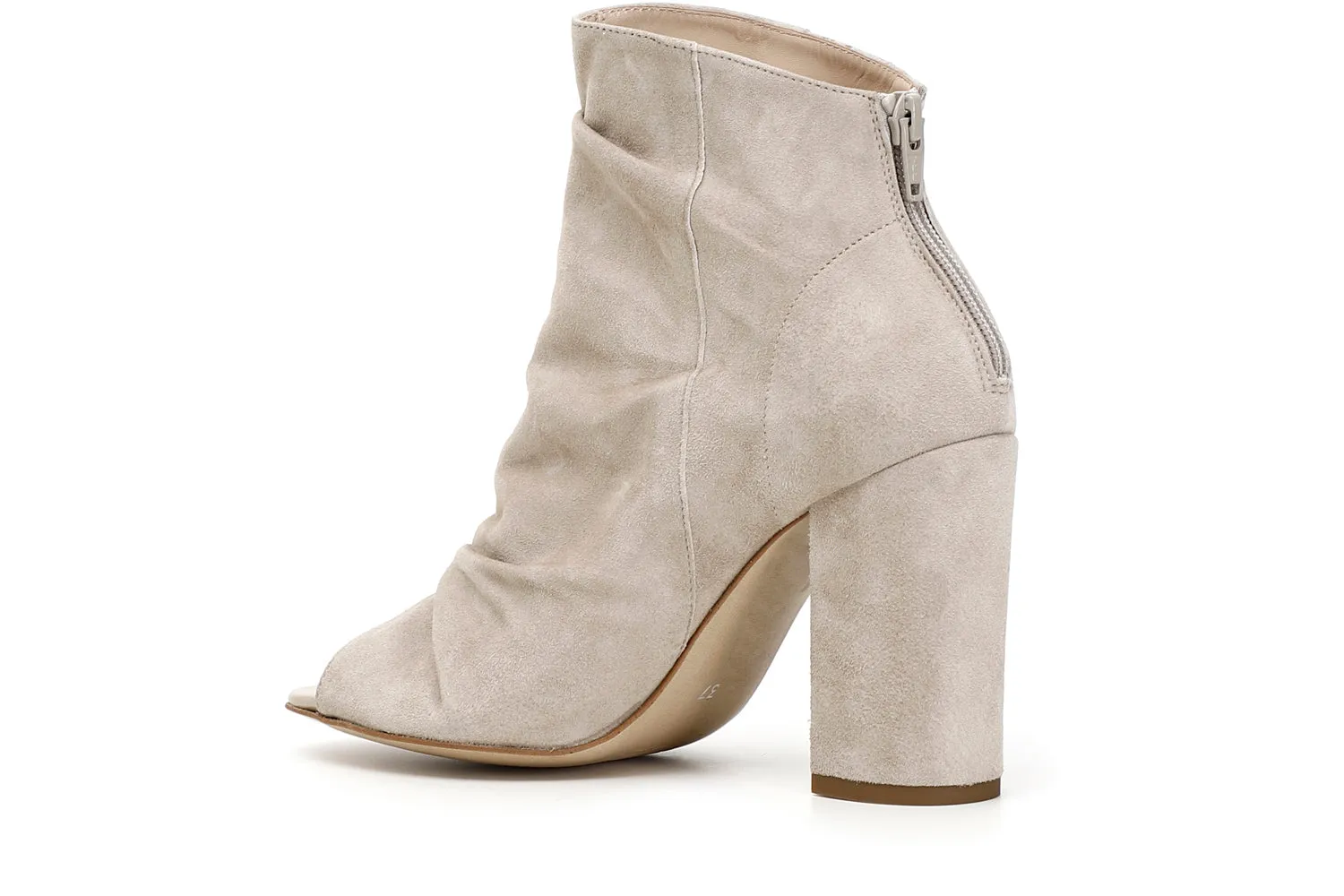 CafèNoir summer suede ankle boots with open toe