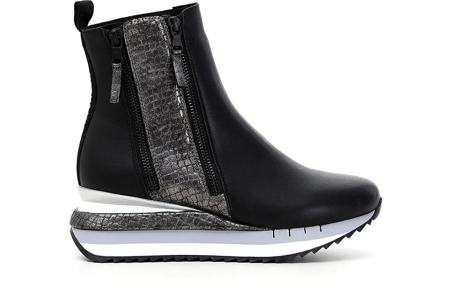 CaféNoir women's leather ankle boots with zippers