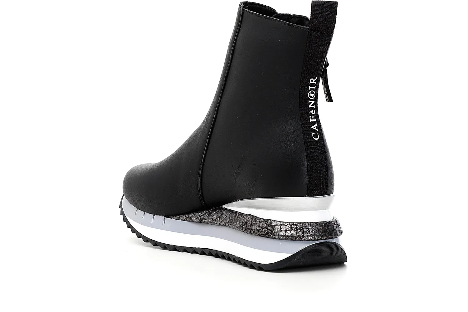 CaféNoir women's leather ankle boots with zippers
