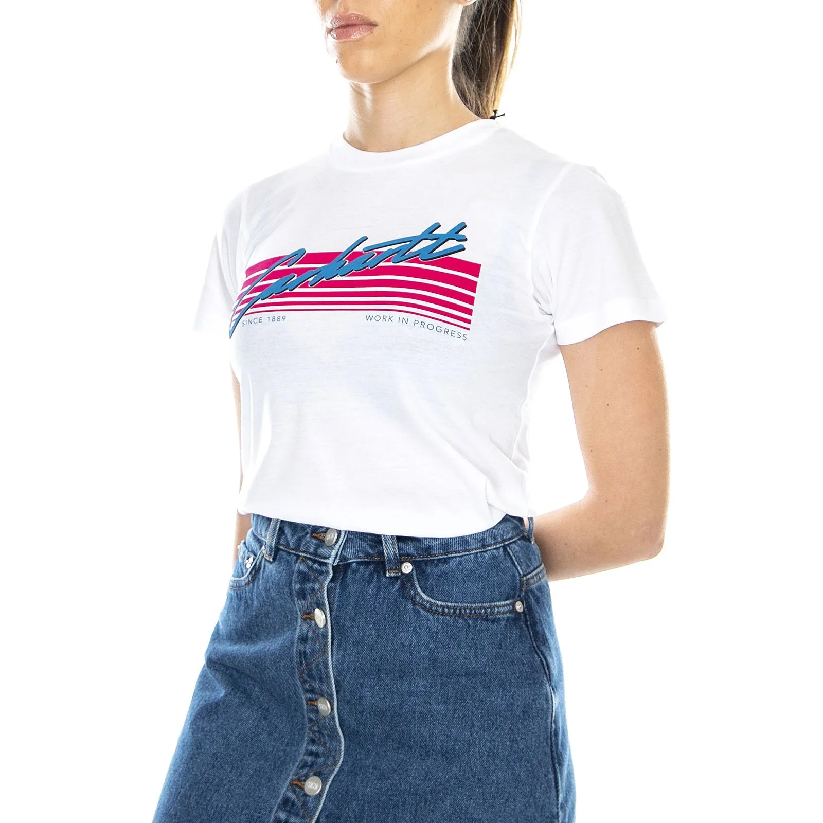 CARHARTT WIP White Horizon Crewneck Women's T-Shirt