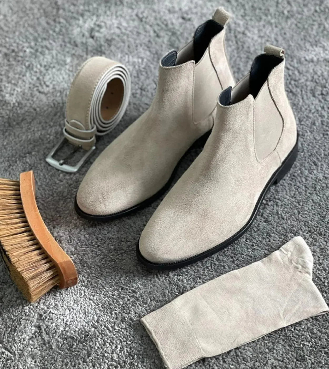 Chelsea Boots for Men - Beige - Free Shipping