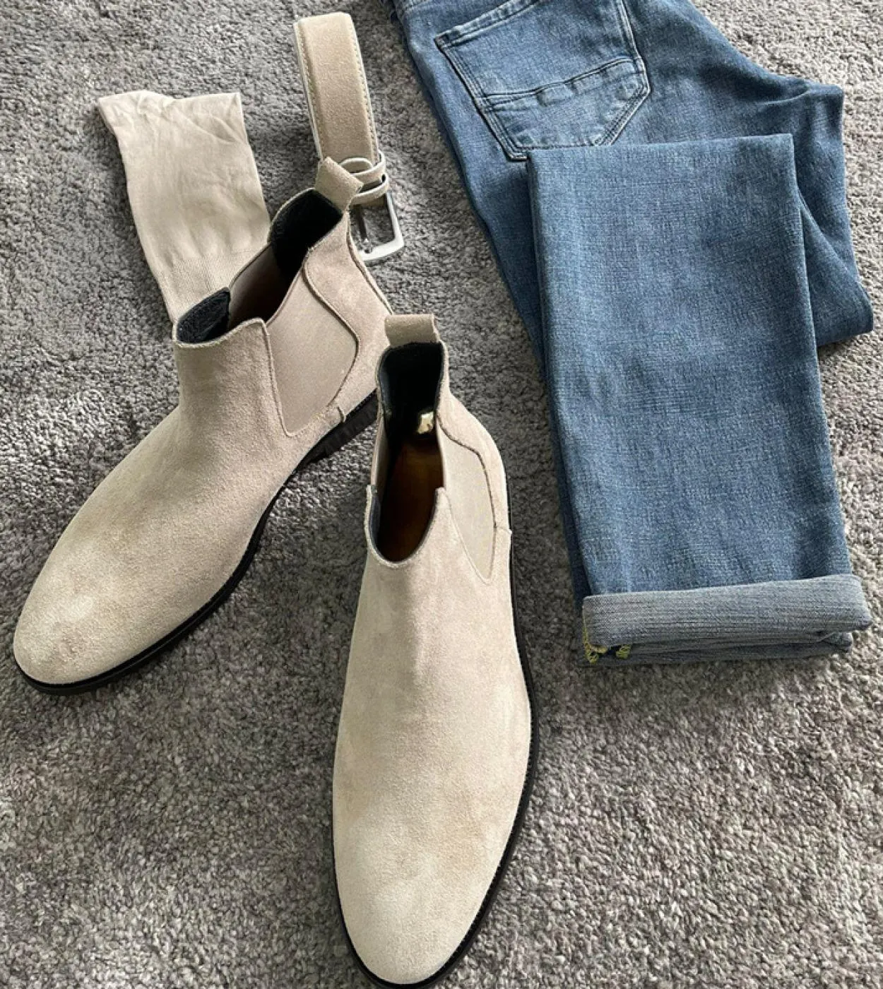 Chelsea Boots for Men - Beige - Free Shipping