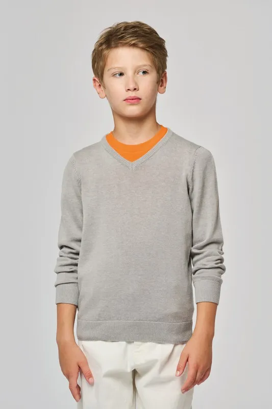 Children's V-neck sweater