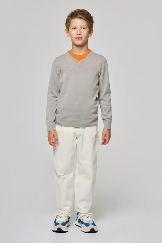 Children's V-neck sweater