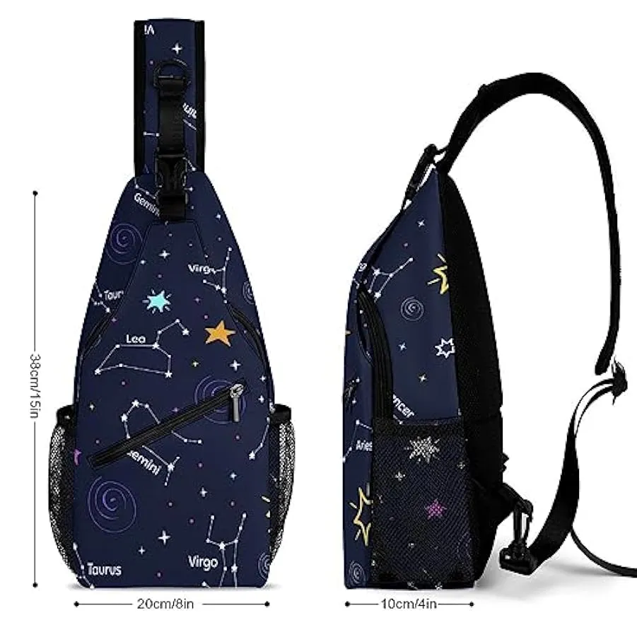 Colorful Zodiac Pattern Backpack Shoulder Bag Gym Bag